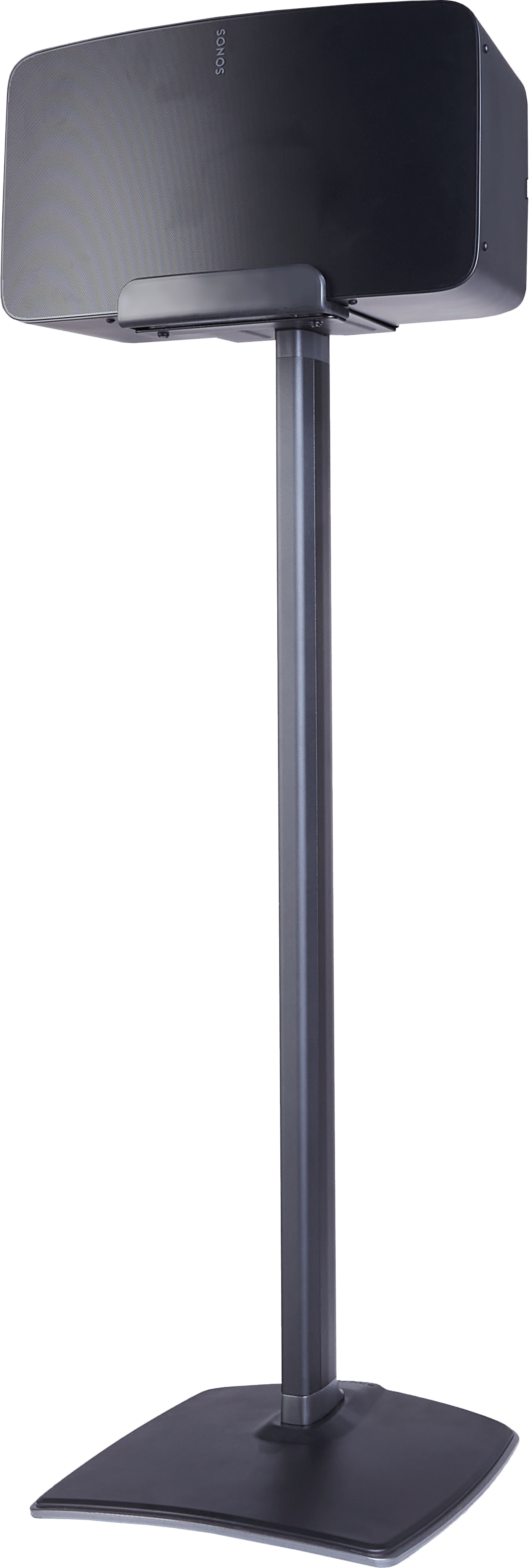 Sanus stand for Five black shown with a black Five mounted horizontally