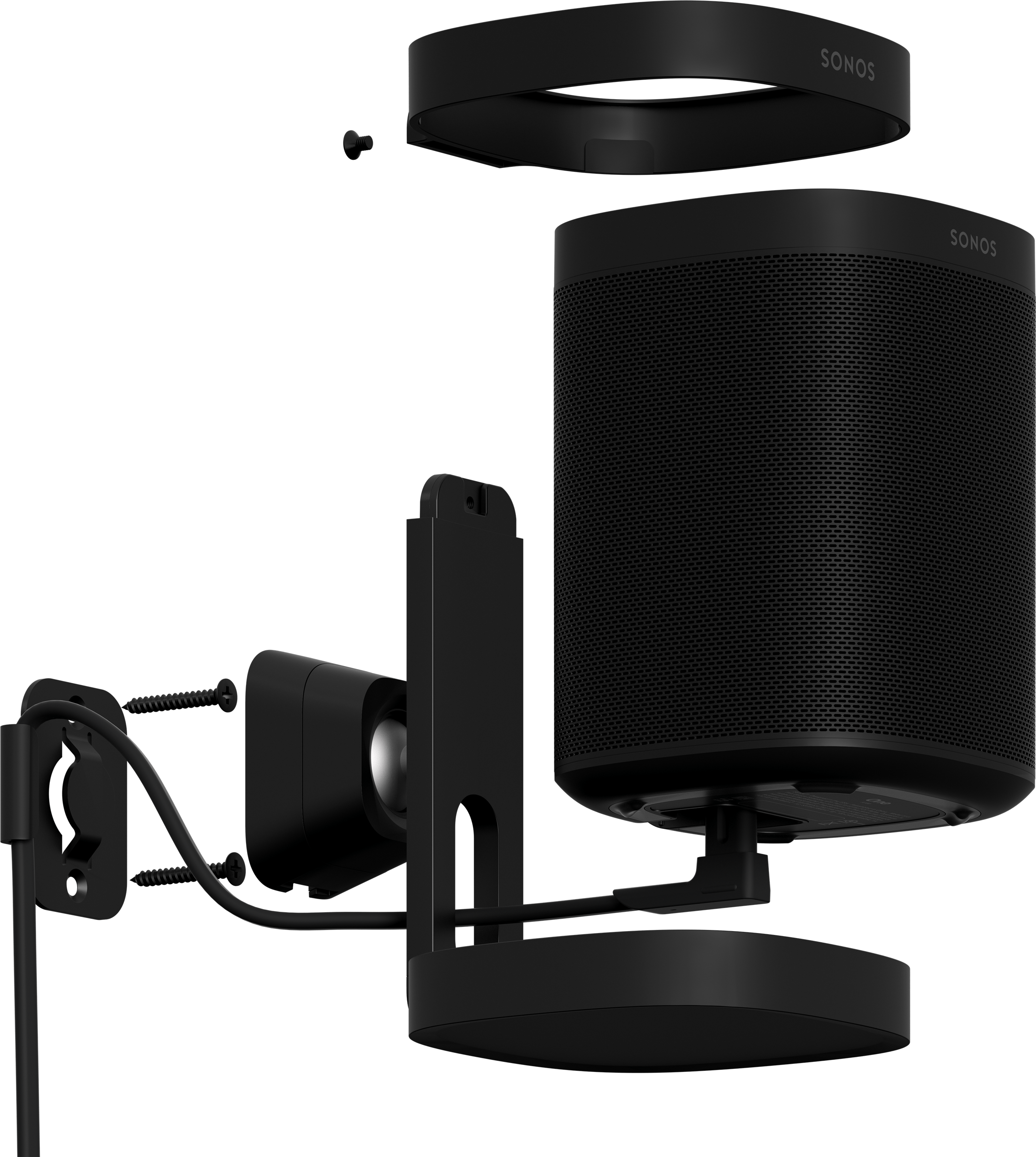 One mount exploded view black