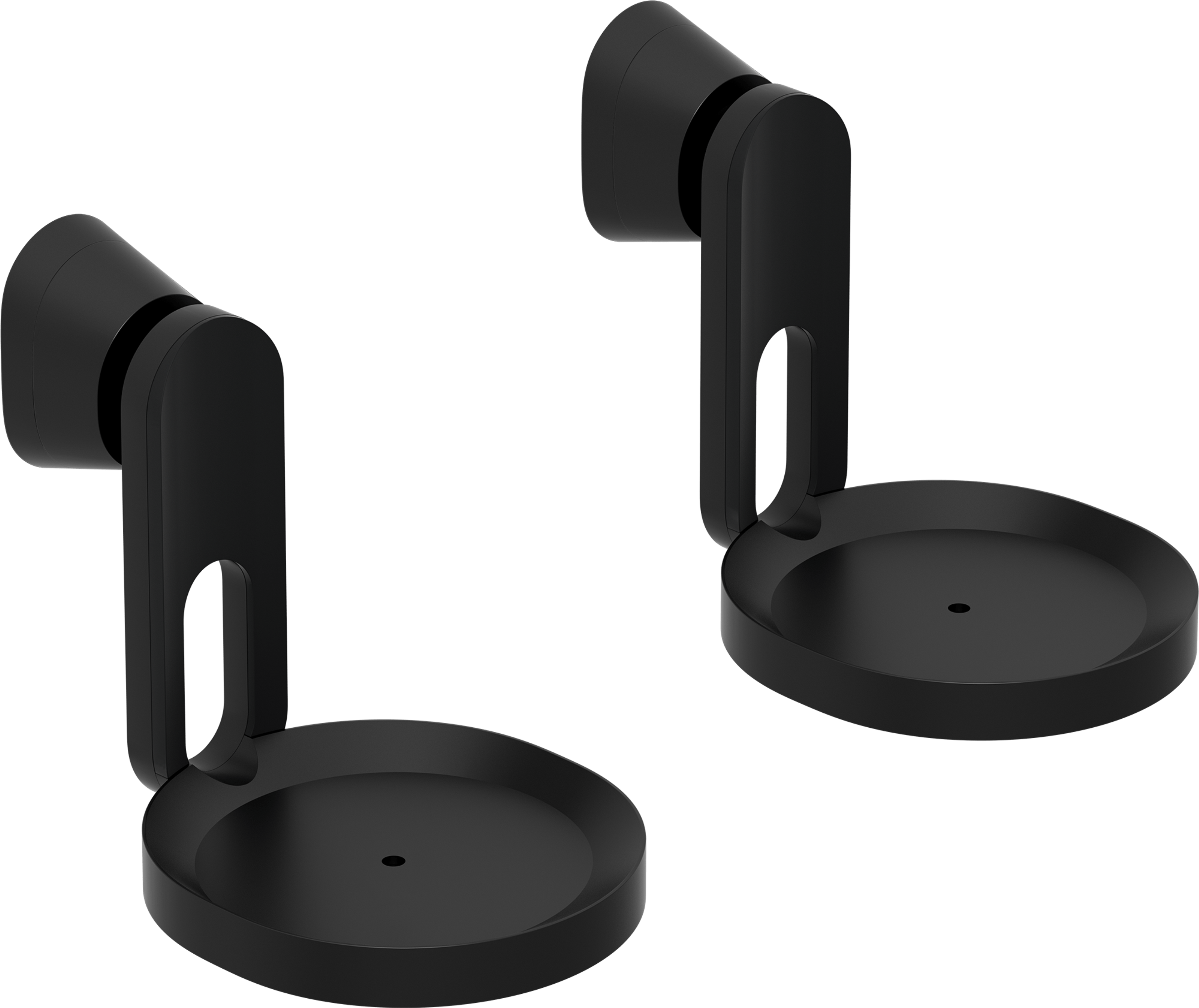 Two Sonos Era 100 wall mounts in black