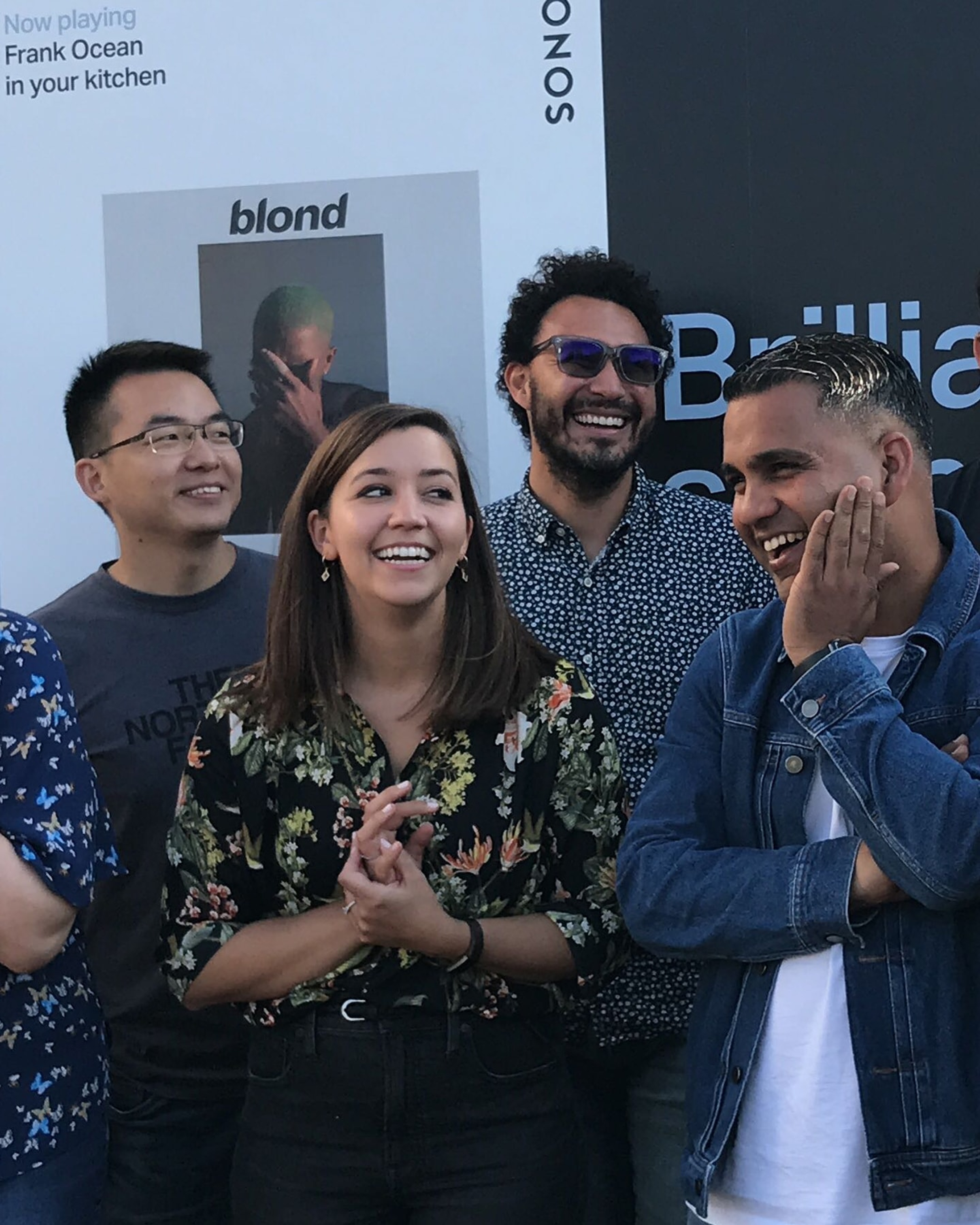 Sonos employees smiling and laughing