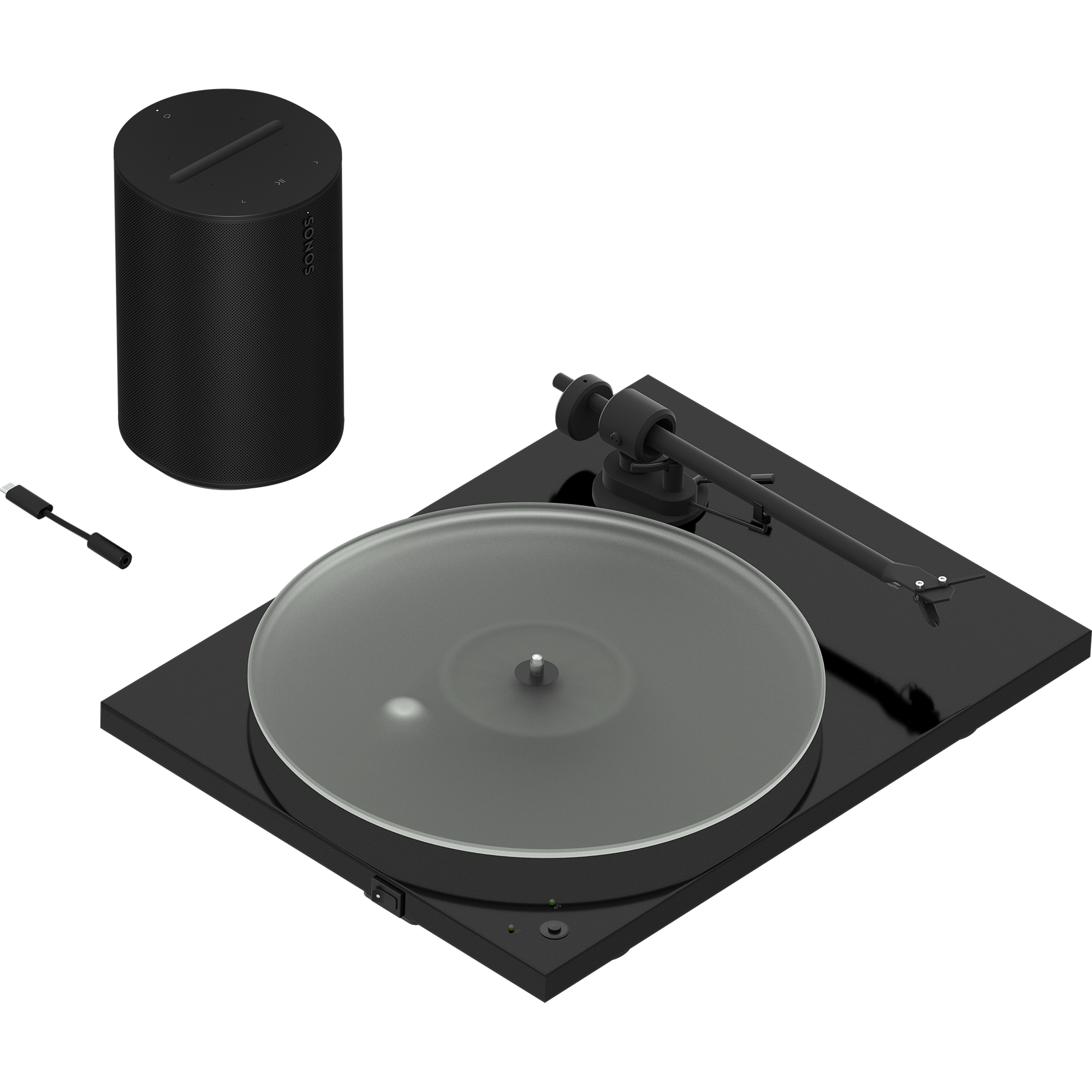 Black Era 100, Line-in Adapter, and Pro-Ject T1 turntable