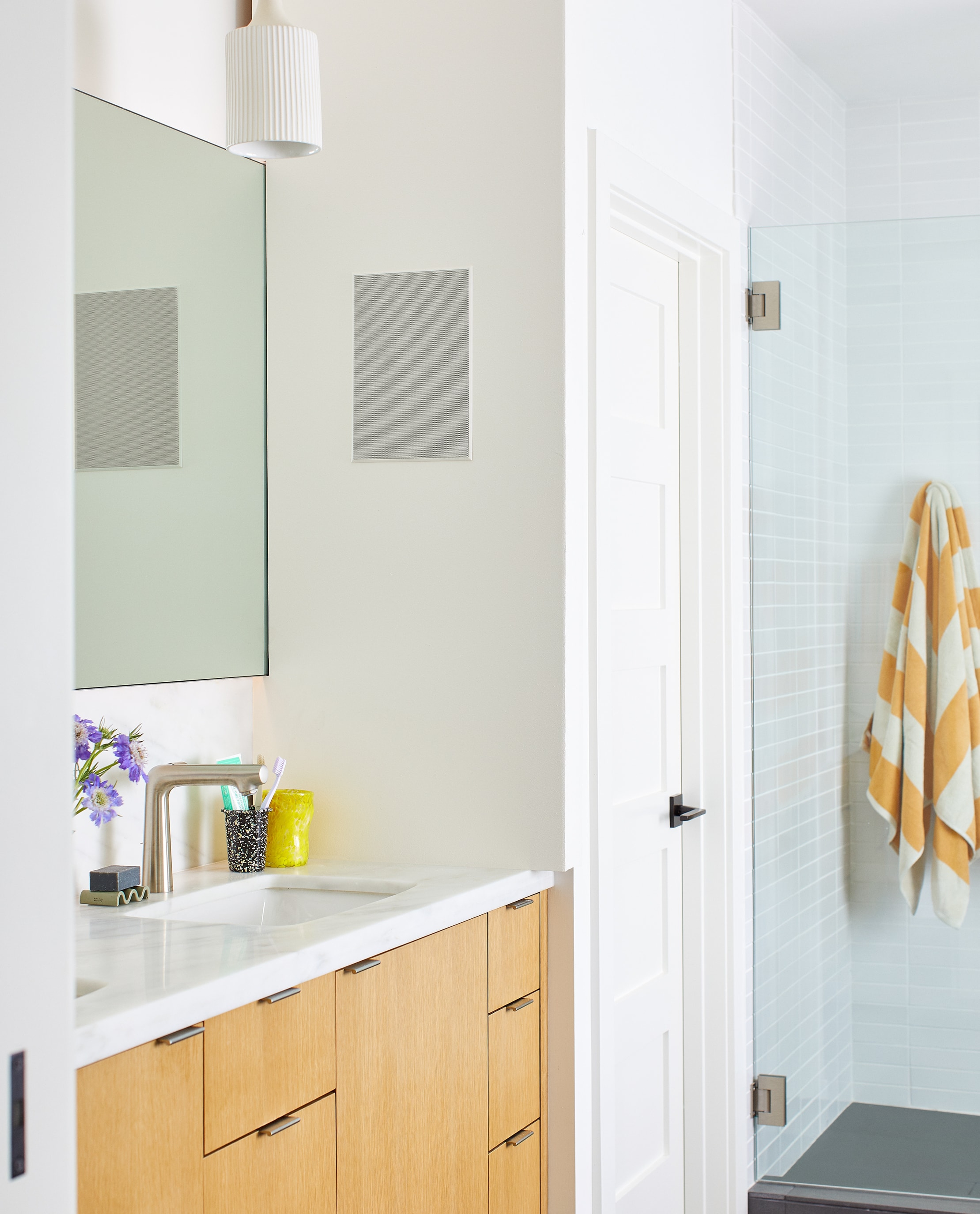 Sonos and Sonance In-Wall speaker installed in the bathroom