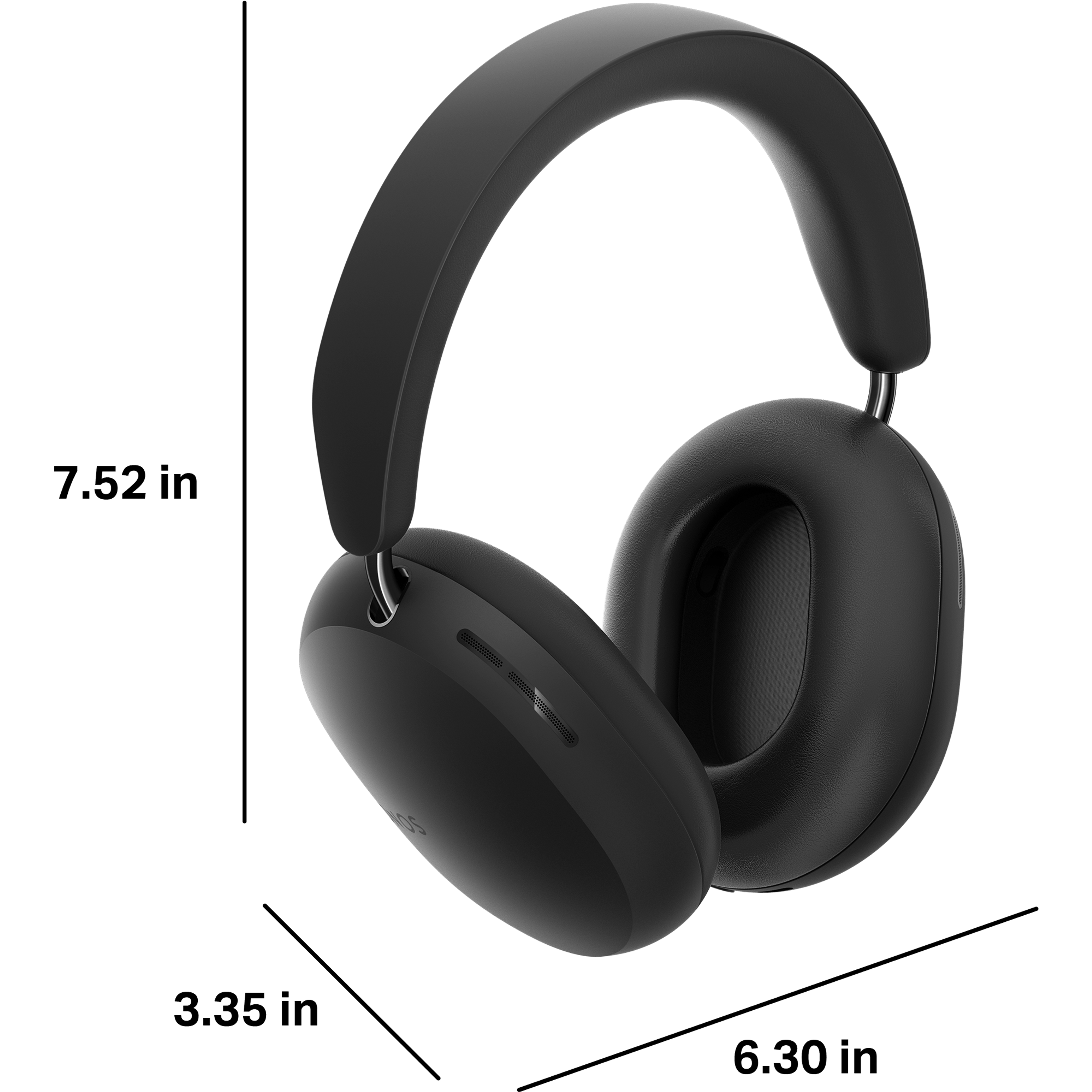 Sonos Ace is 7.52 inches (191 mm) tall, 3.35 inches (85 mm) deep, and 6.3 inches (160 mm) wide