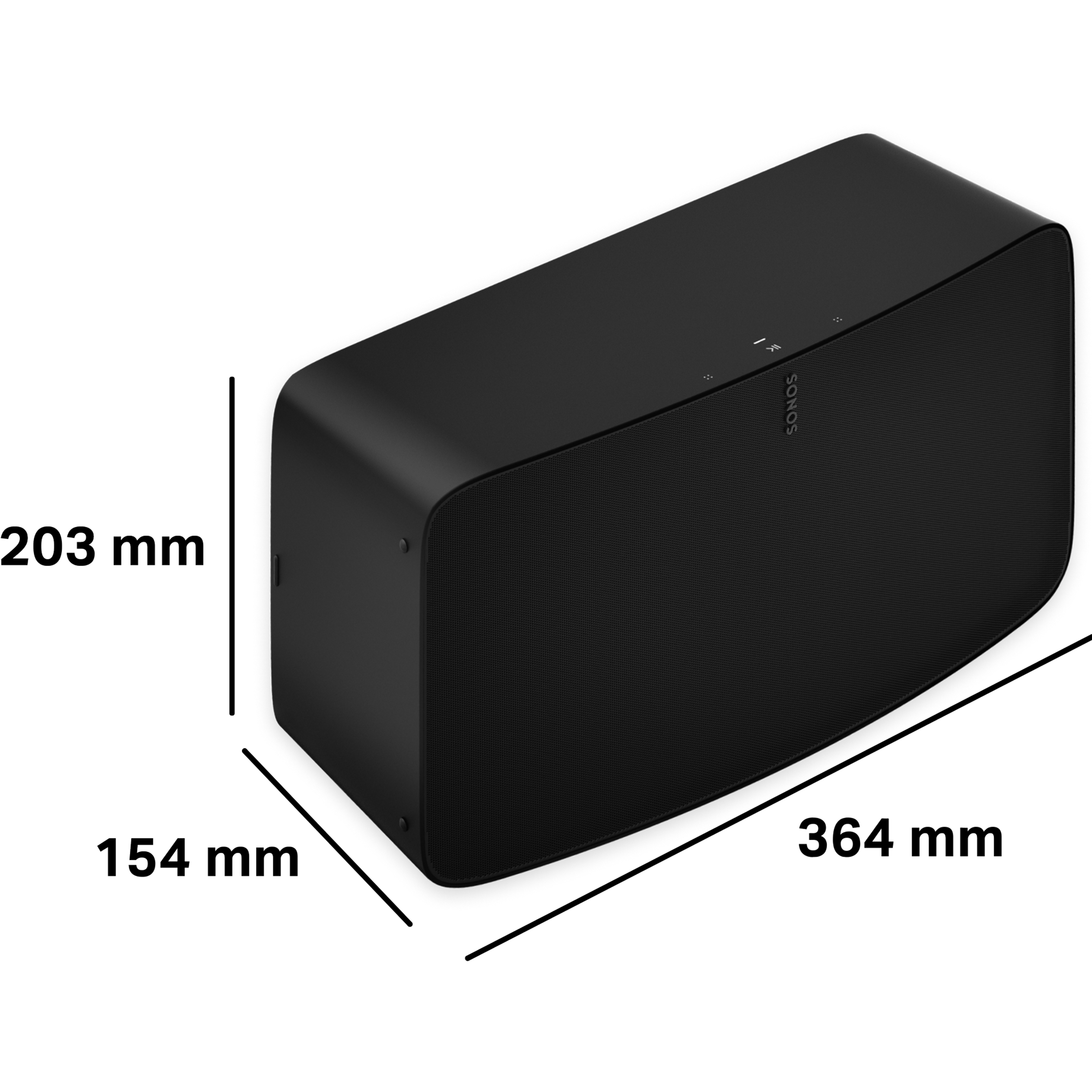 Sonos Five高203mm，深154mm，宽364mm