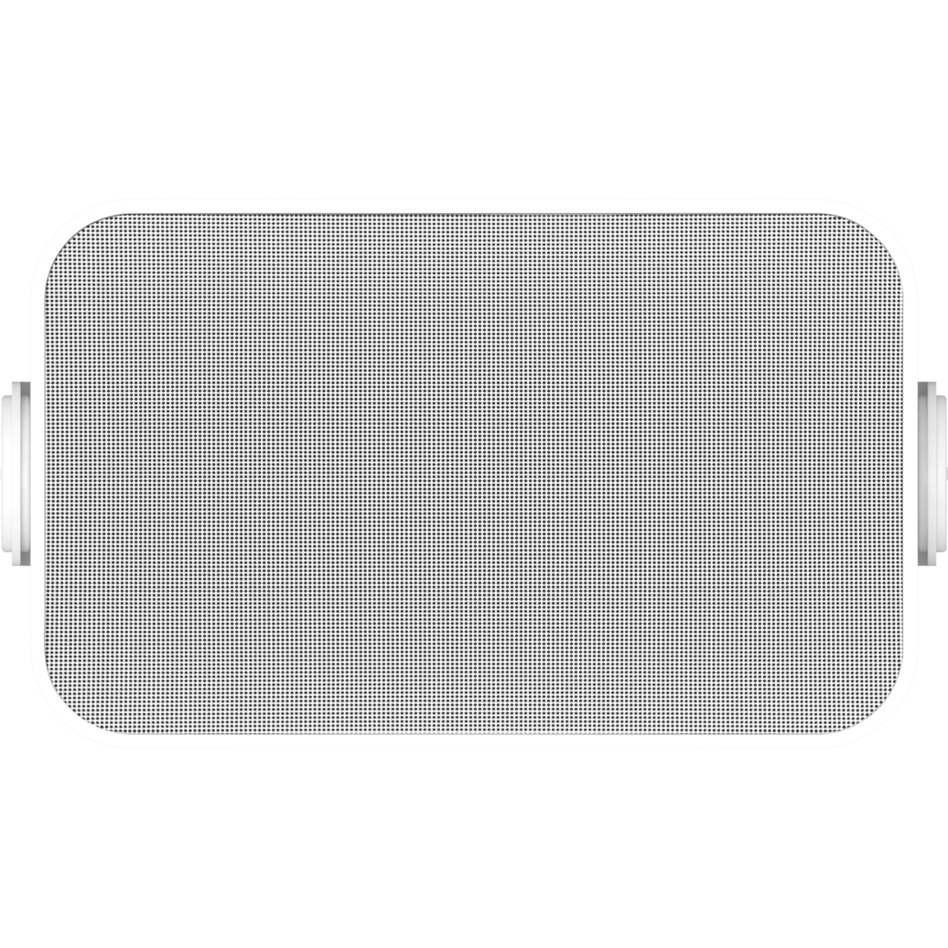 Front view of the white outdoor speaker grille