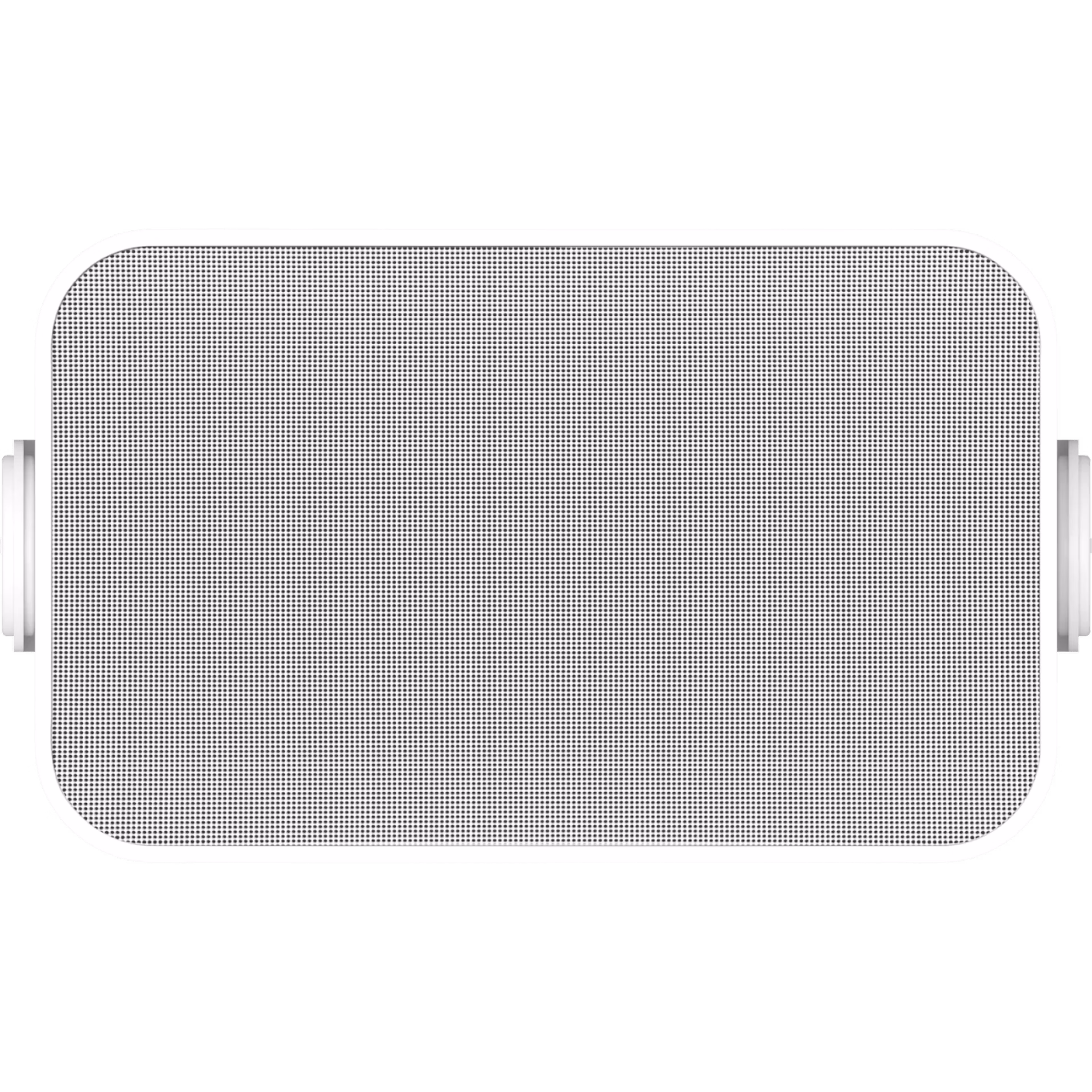 Front view of the white outdoor speaker grille
