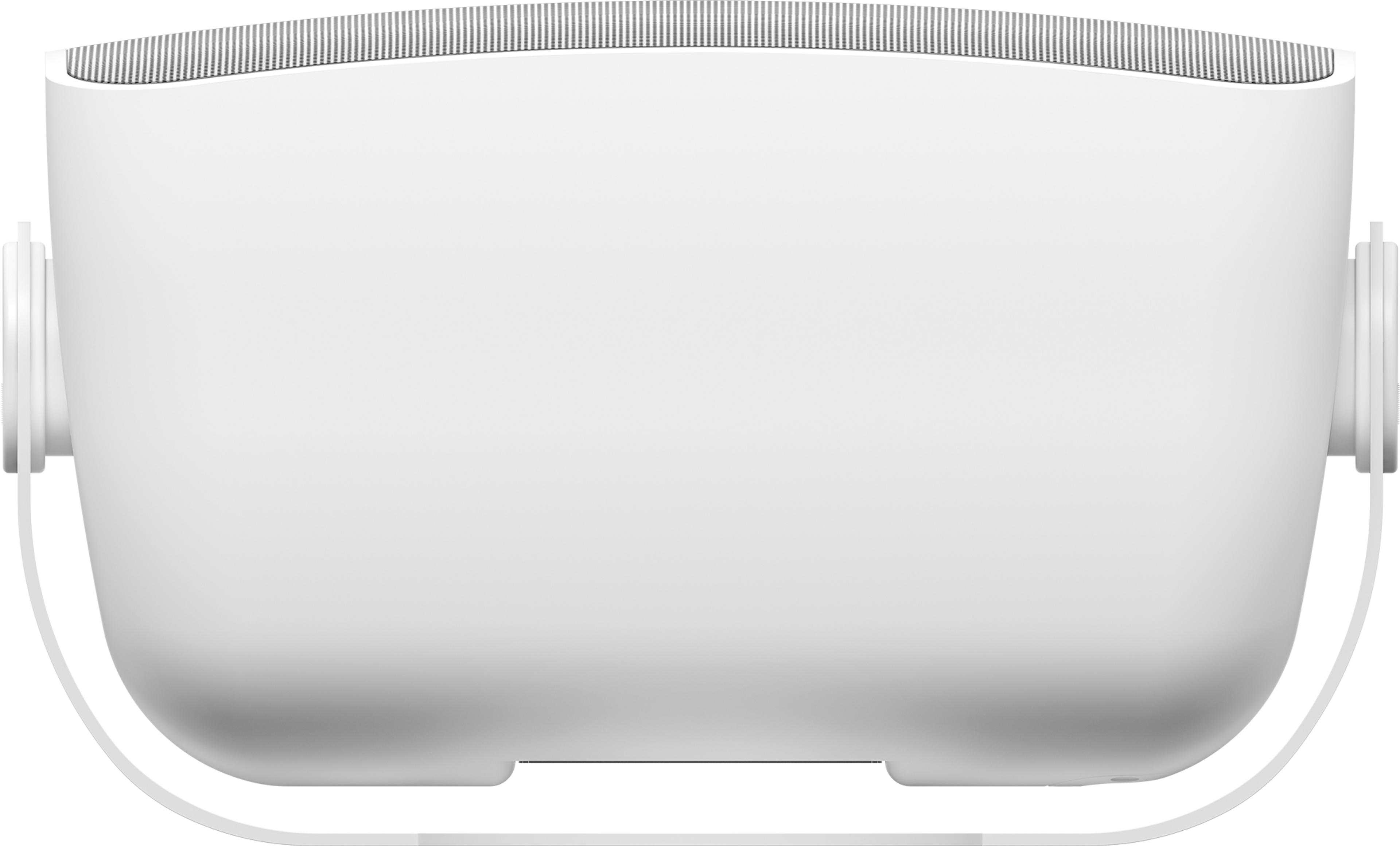 Top view of the white outdoor speaker