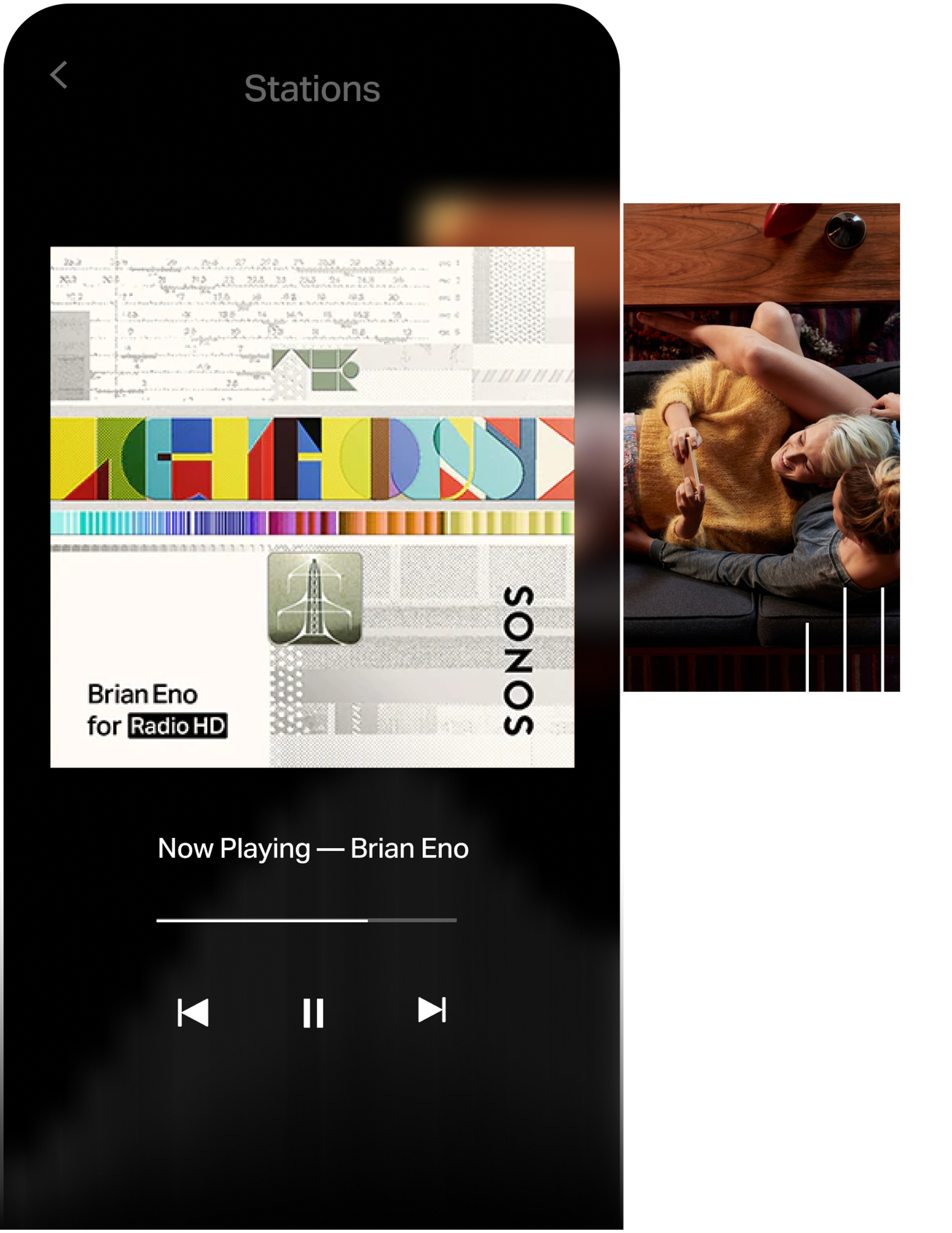 Brian Eno radio station phone collage
