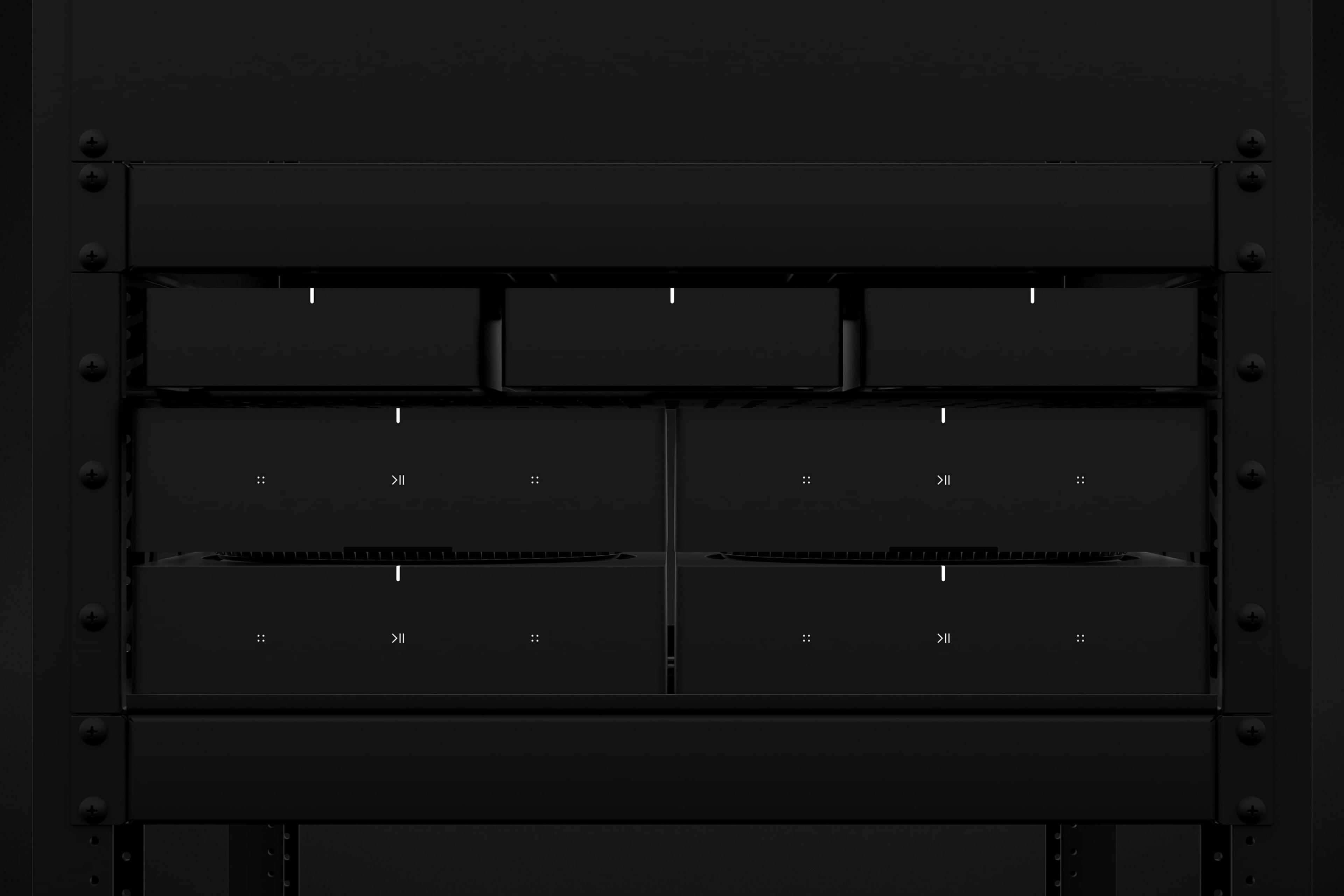 Rack d'installation avec Sonos Port et Sonos Amp