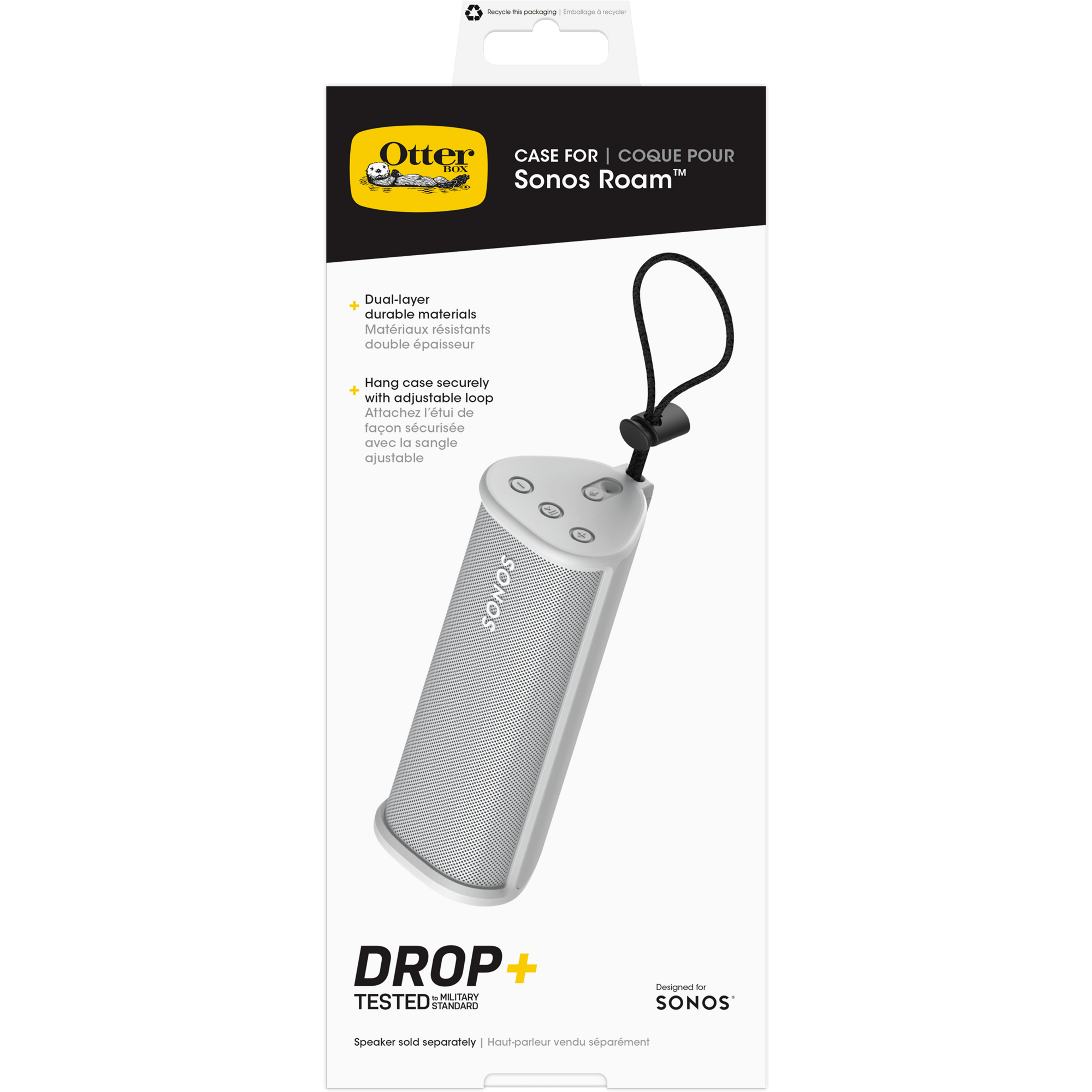 Image of the Otterbox packaging for the white Otterbox Sonos Roam case