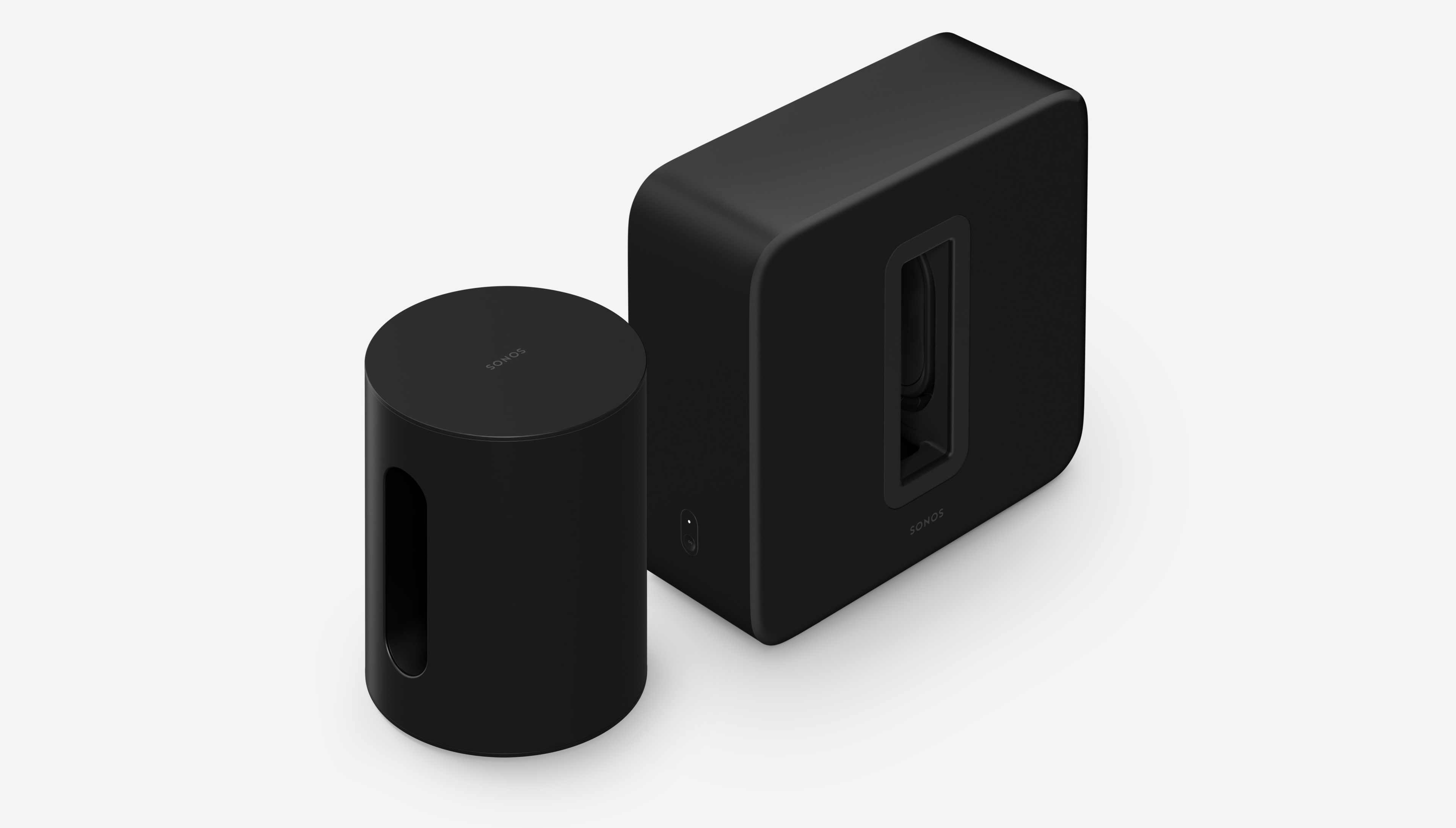 Sonos Sub Mini and Sonos Sub 4 in black