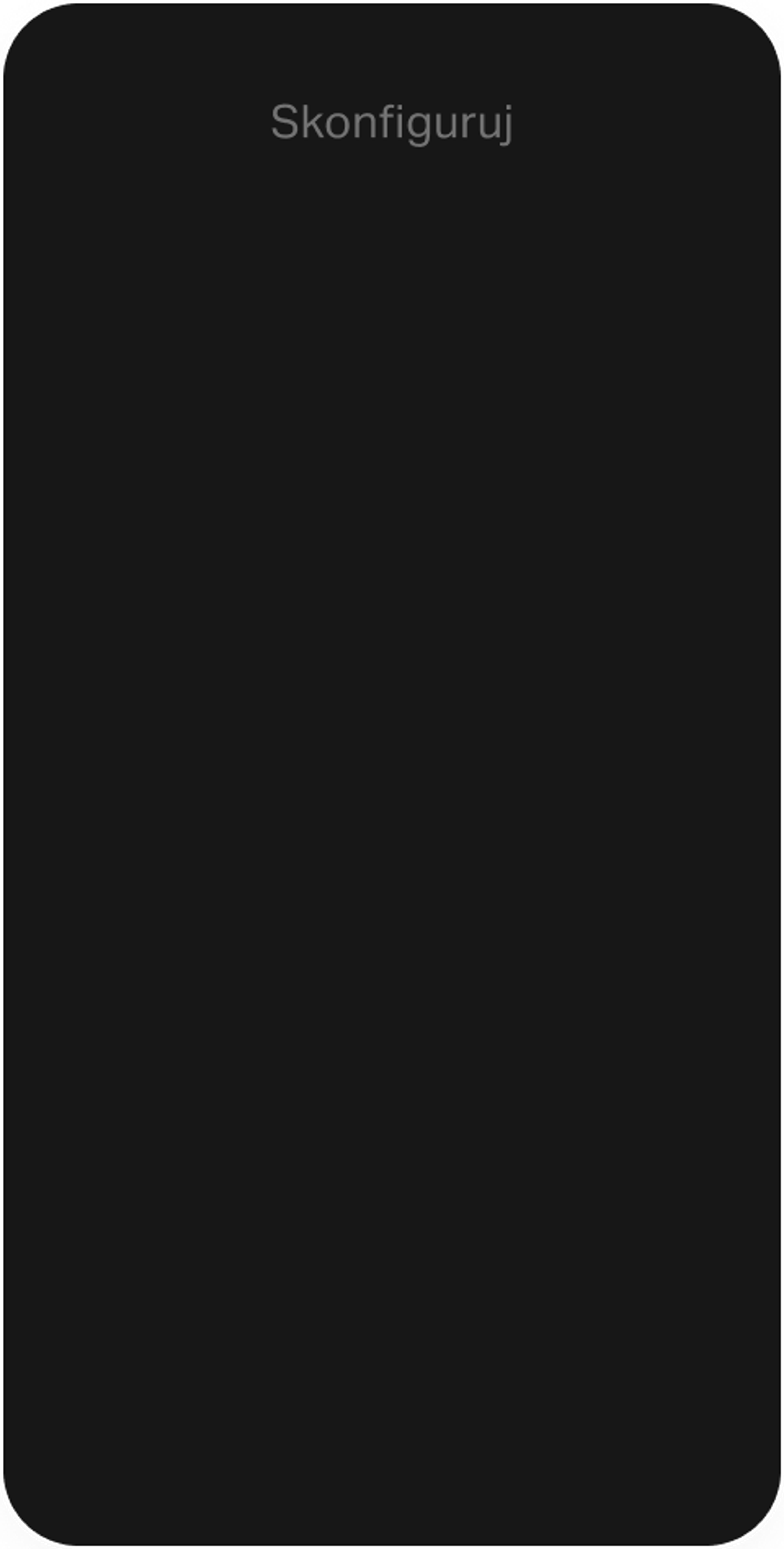Konfigurowanie telefonu z pustym ekranem w kolorze czarnym