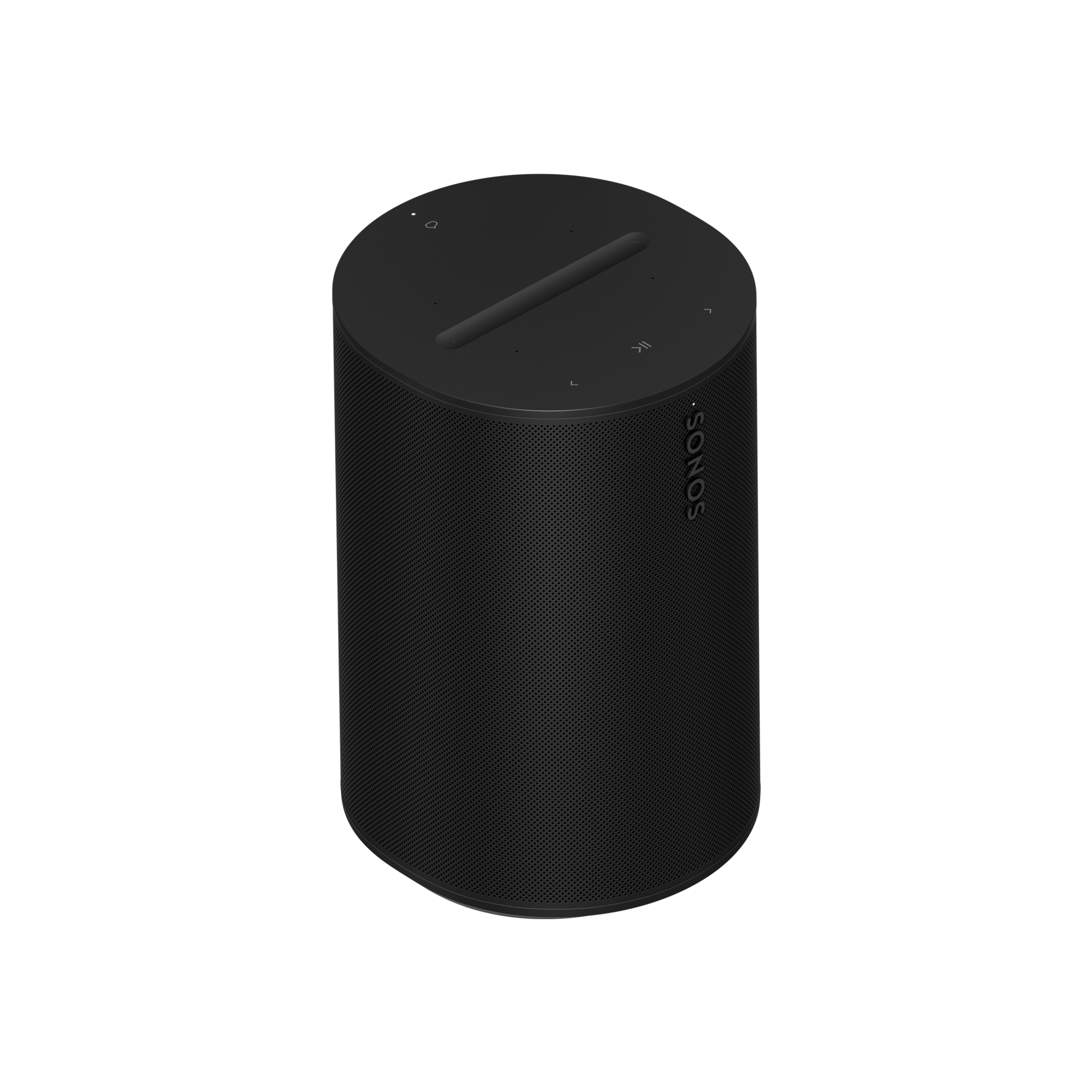 Image of a black Sonos Era 100 turned at an angle