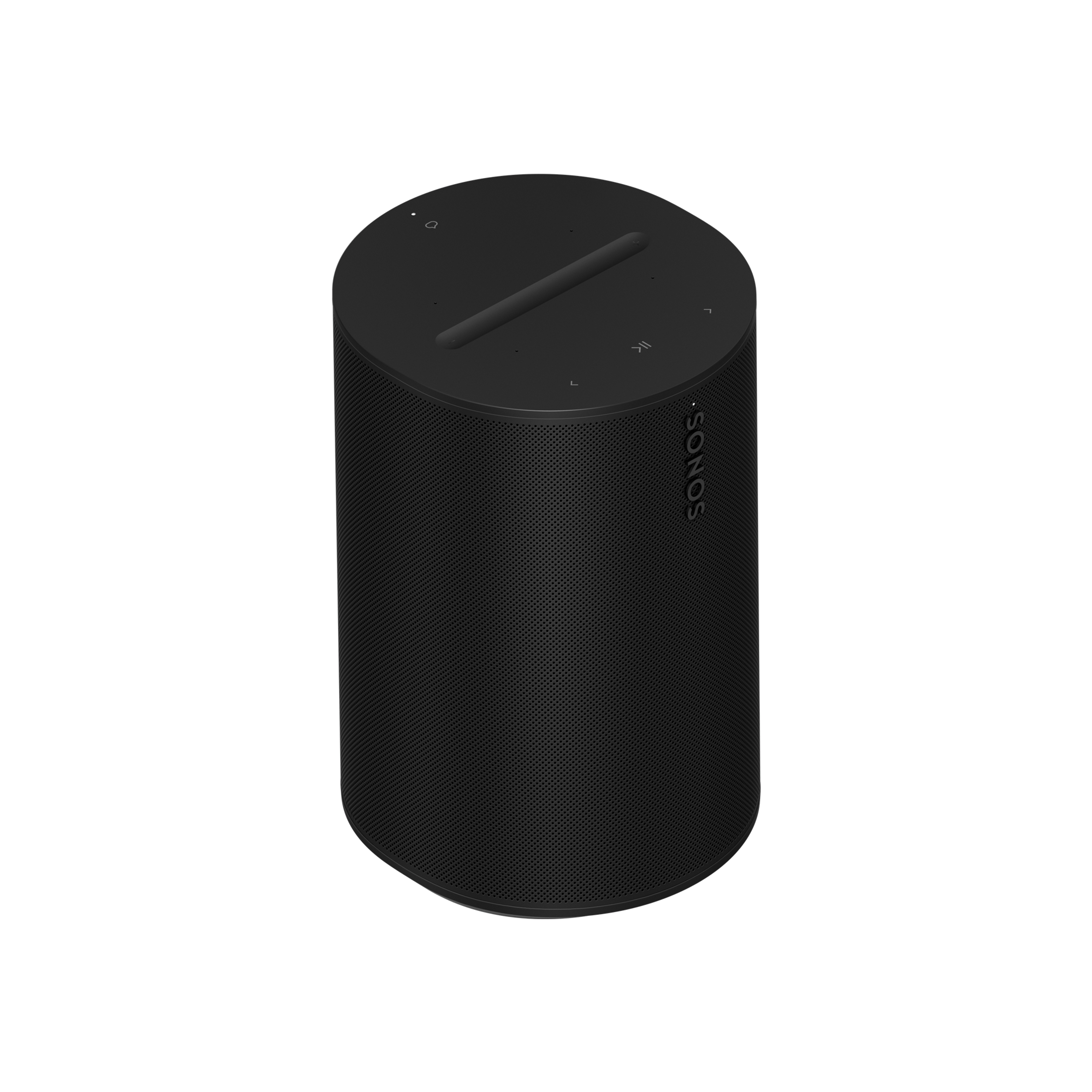 Bild eines schräg positionierten Sonos Era 100 in Schwarz