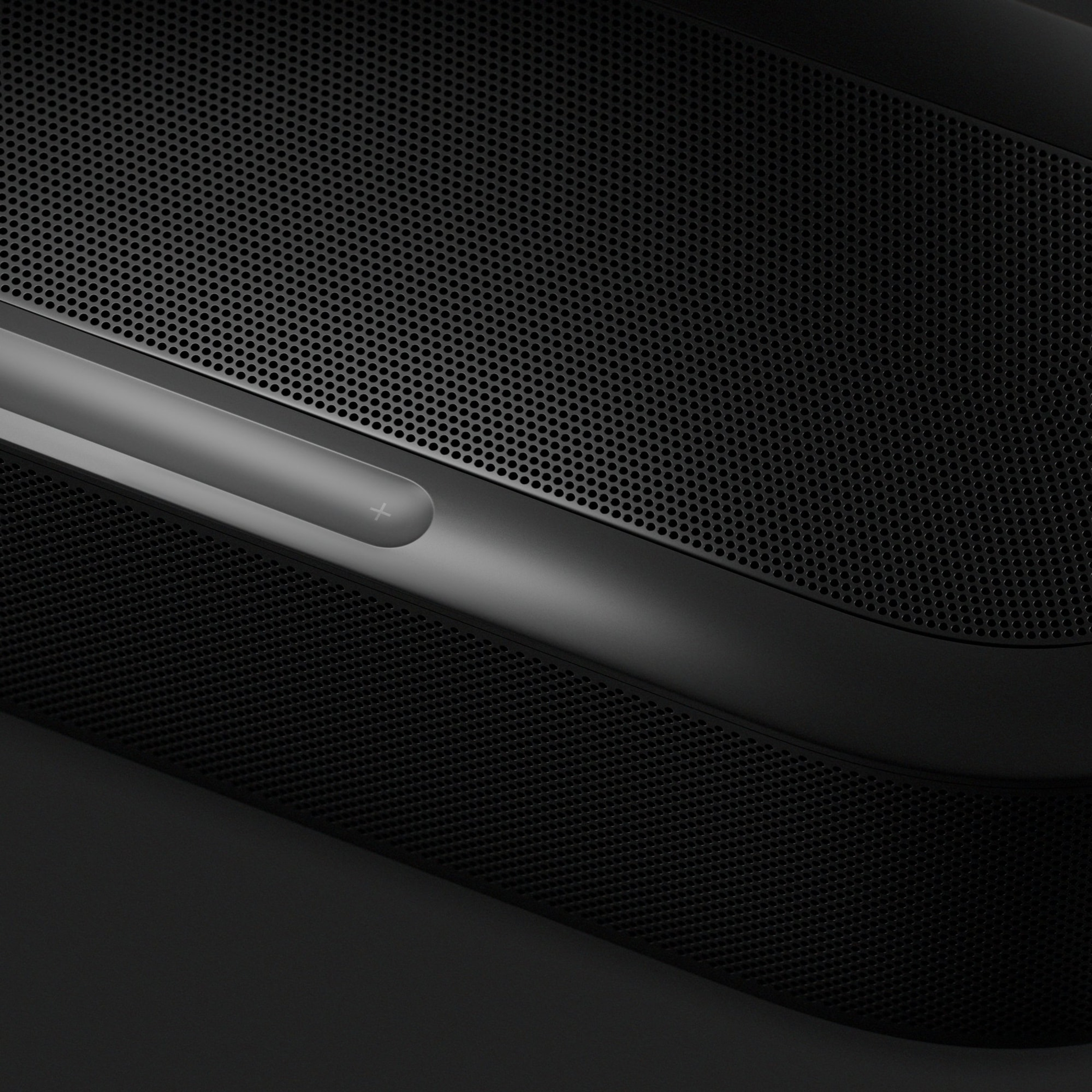 Beam Ultra in black, angled detail view showing speaker grille and controls