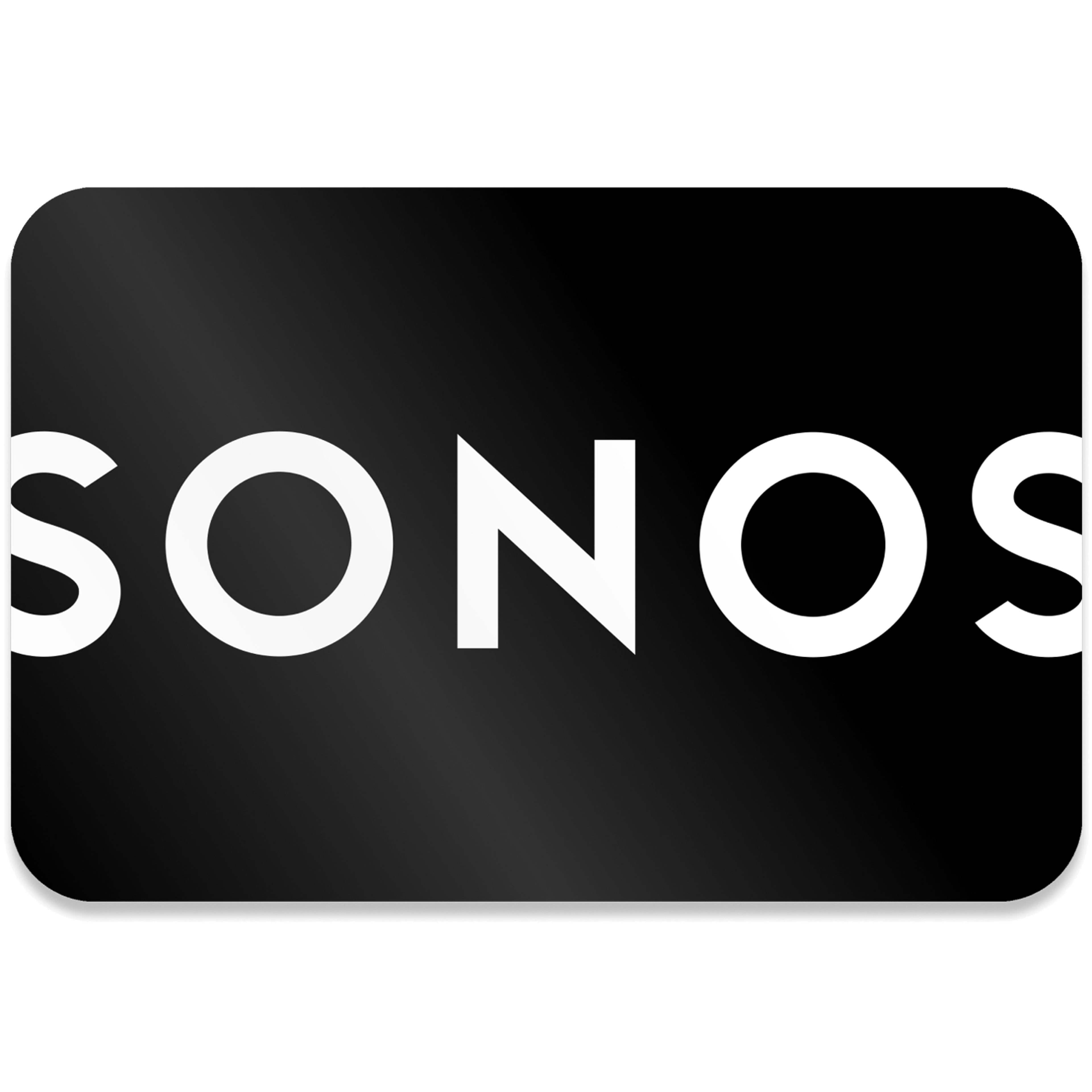 Black Sonos gift card with white text