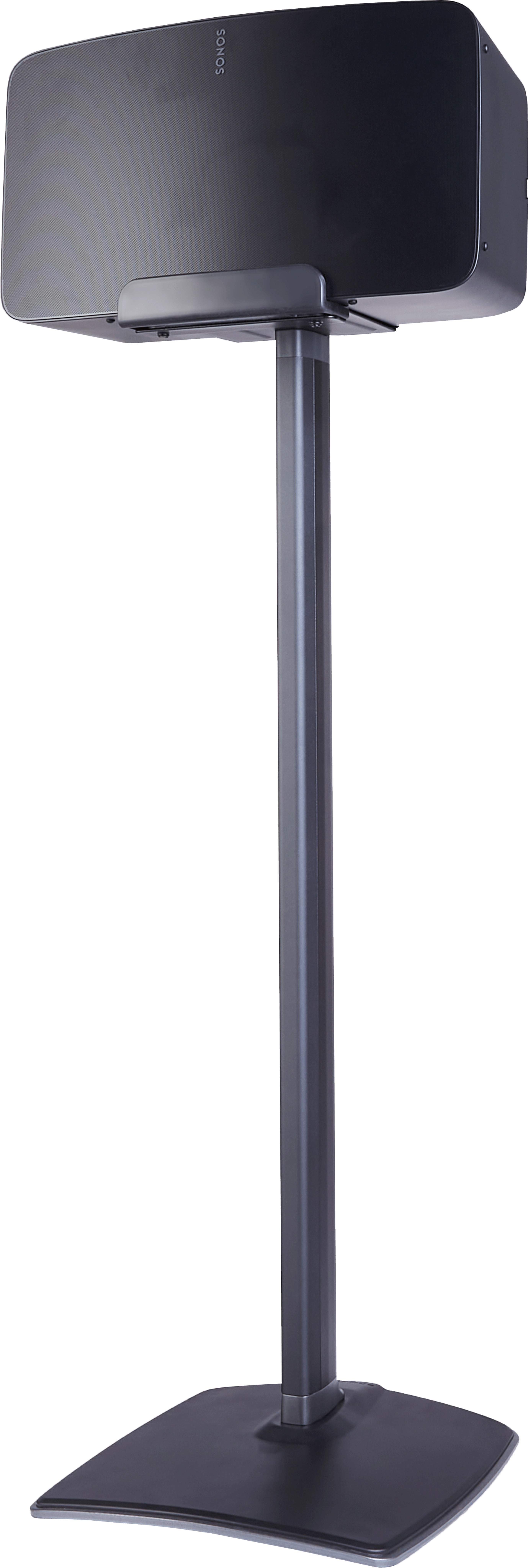 Sanus stand for Five black shown with a black Five mounted horizontally