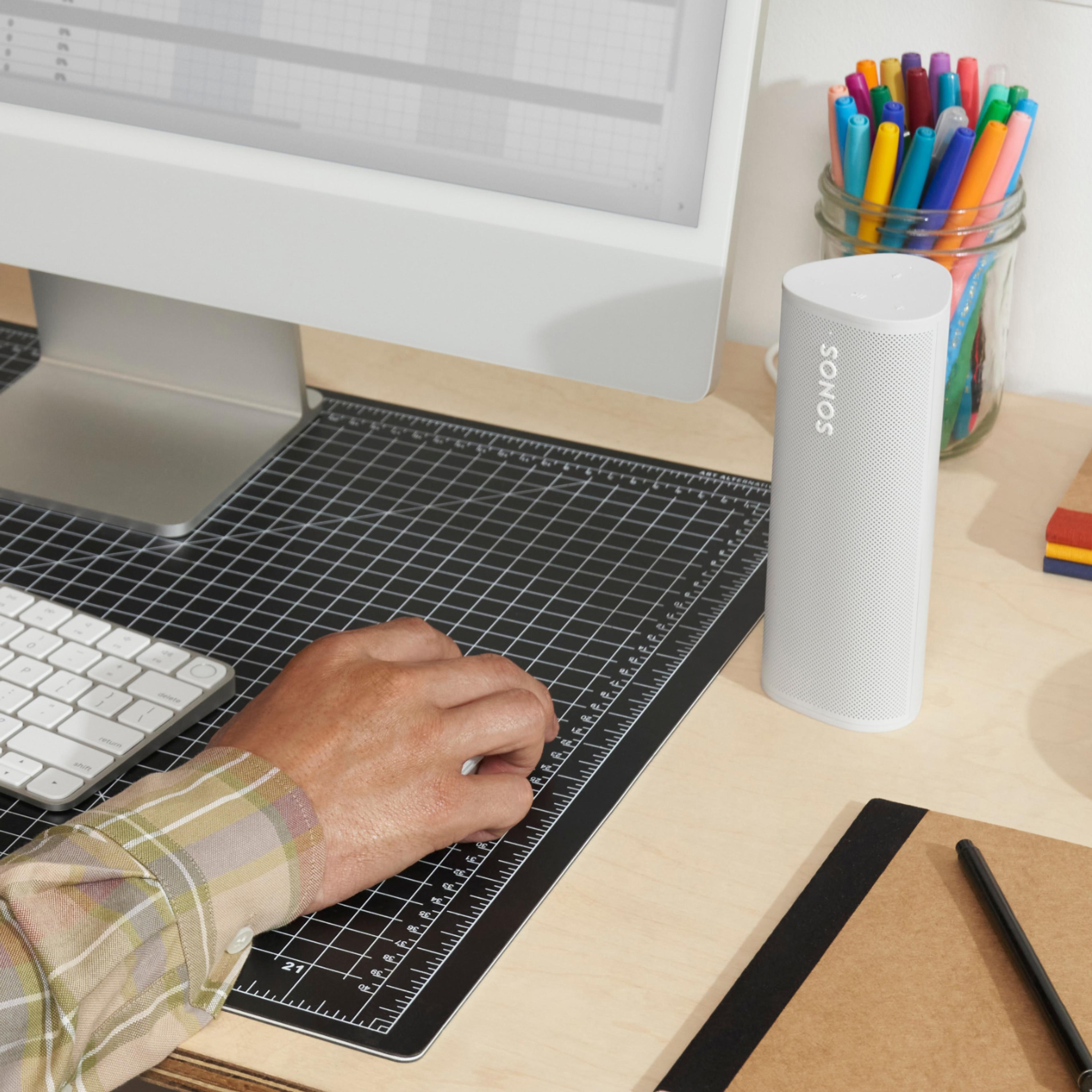 White Roam on a desk