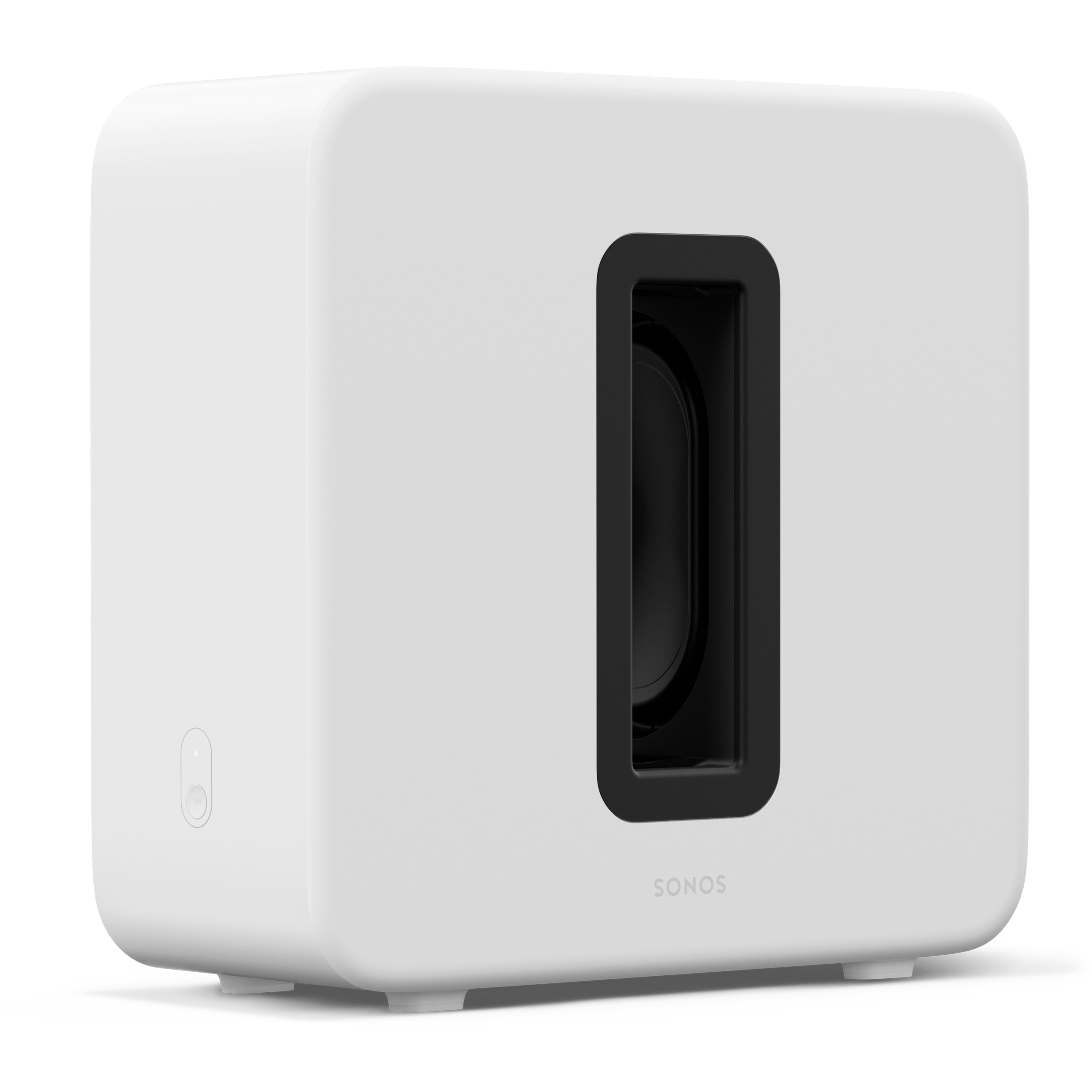 Leicht schräge Vorderansicht eines Sub 4 in Weiß