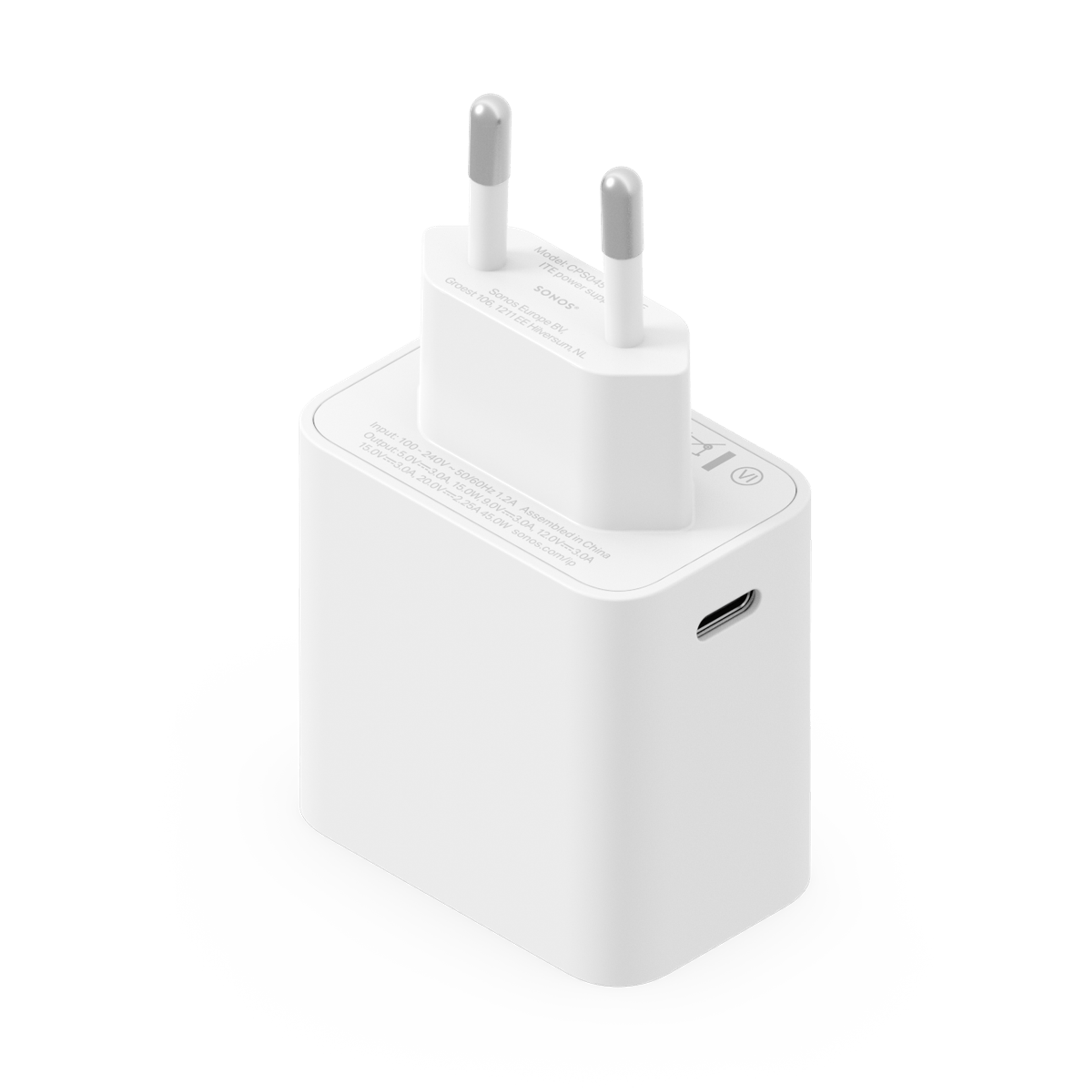 Adaptor alimentare Sonos 45W USB-C alb cu priză UE