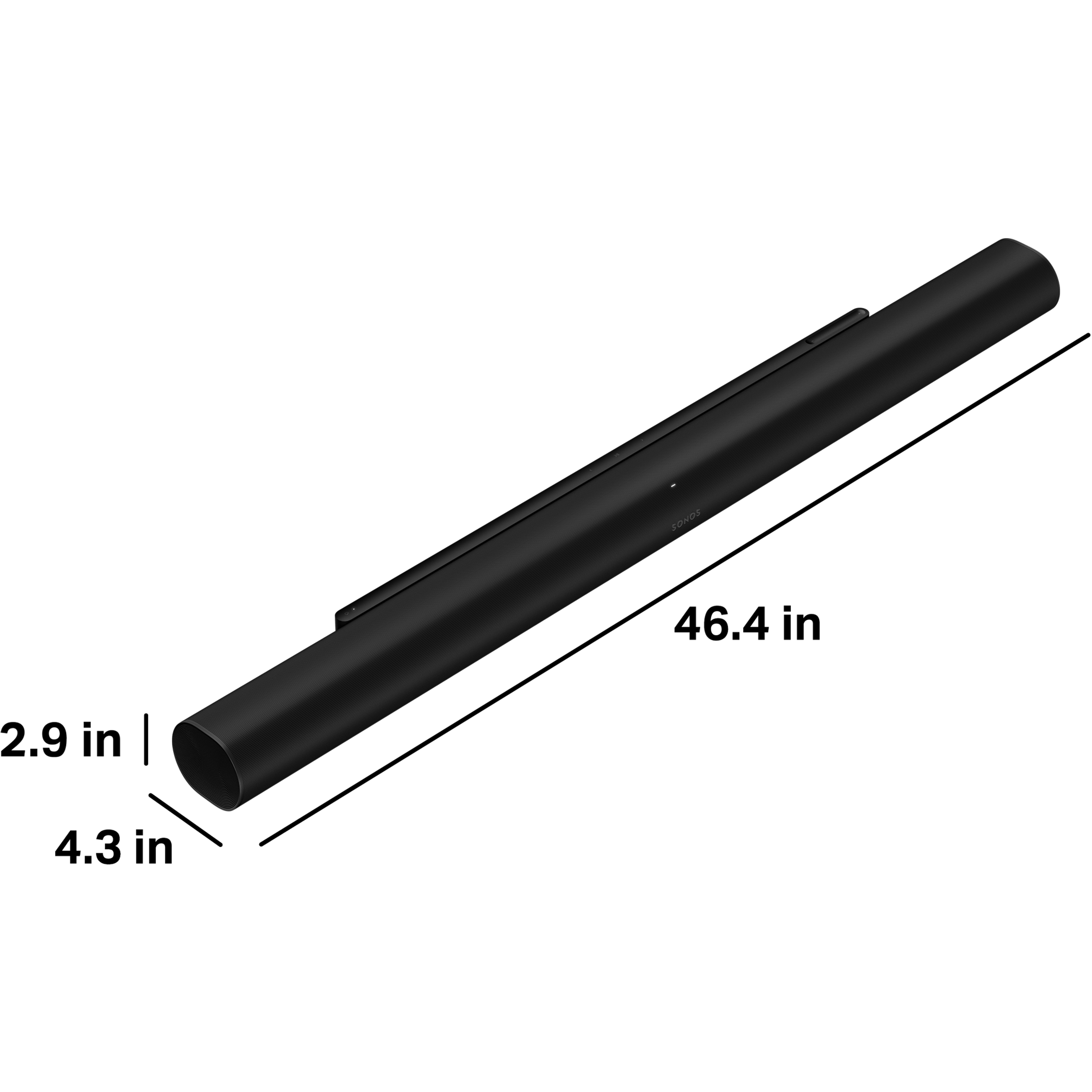 Arc Ultra is 2.9 inches (7.5 cm) tall, 4.3 inches (10.9 cm) deep, and 46.4 inches (118 cm) wide