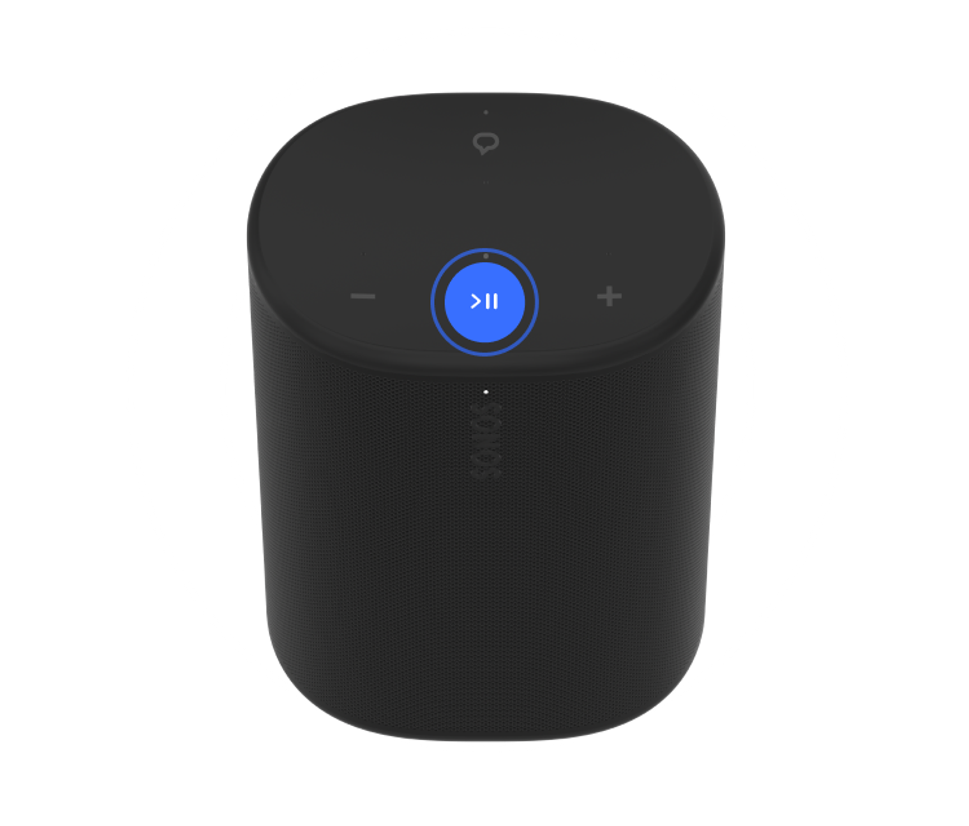 Sonos Play in black with the play/pause button highlighted