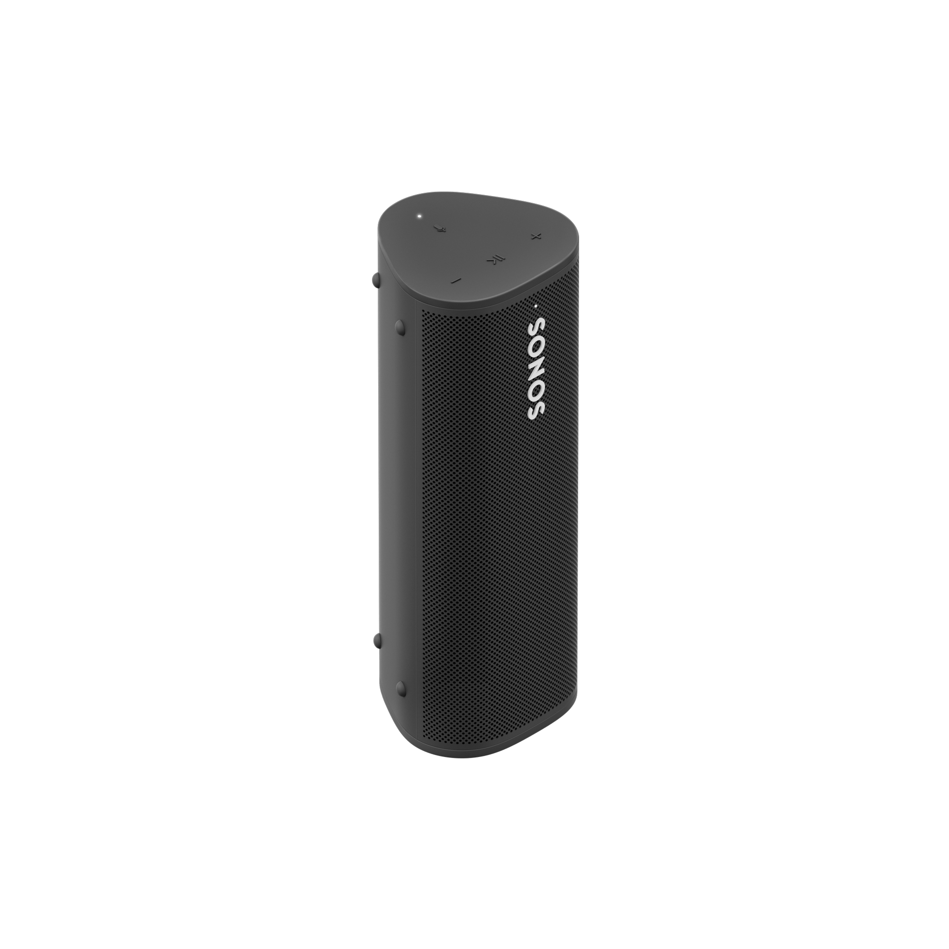 Image of a black Sonos Roam turned at an angle