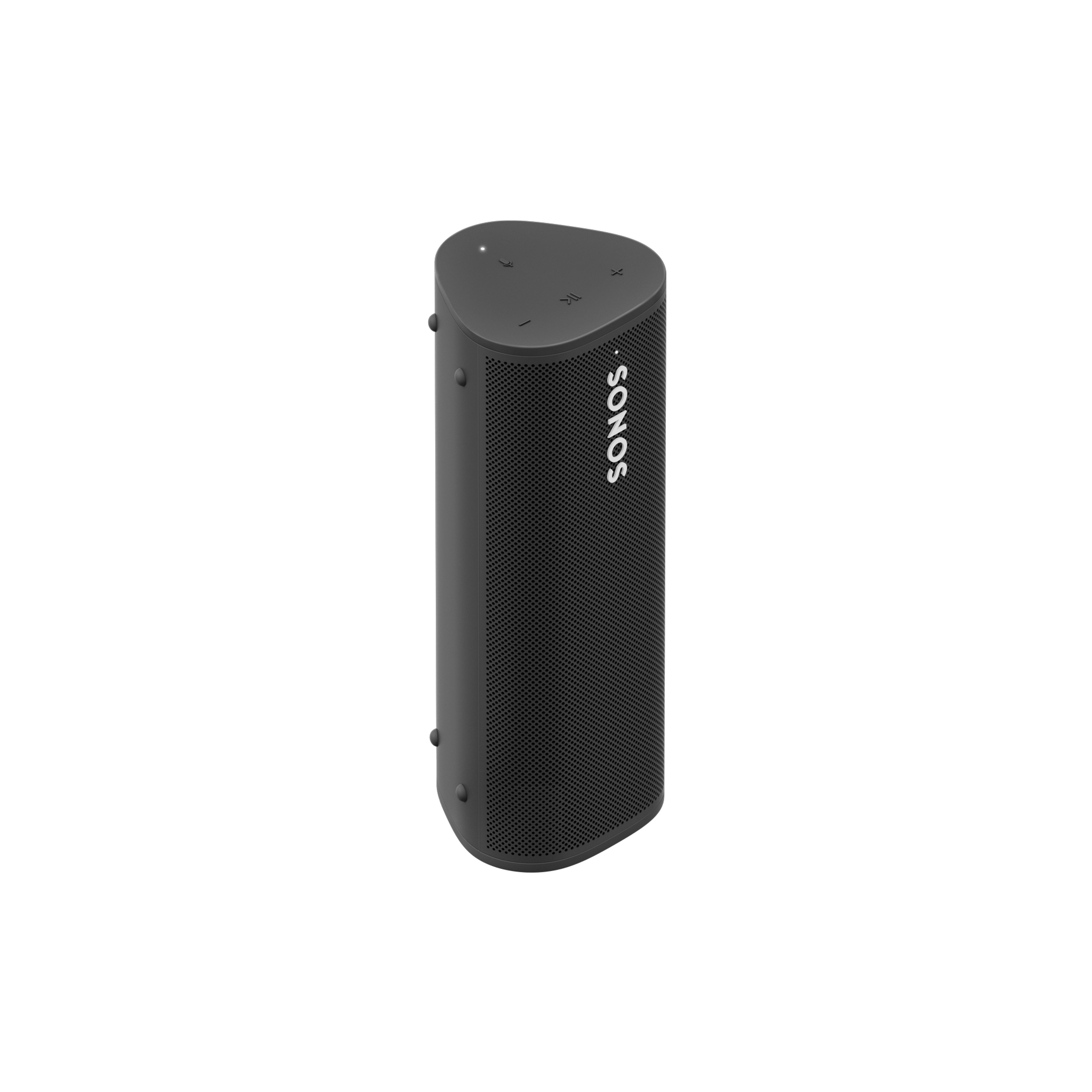Image of a black Sonos Roam turned at an angle