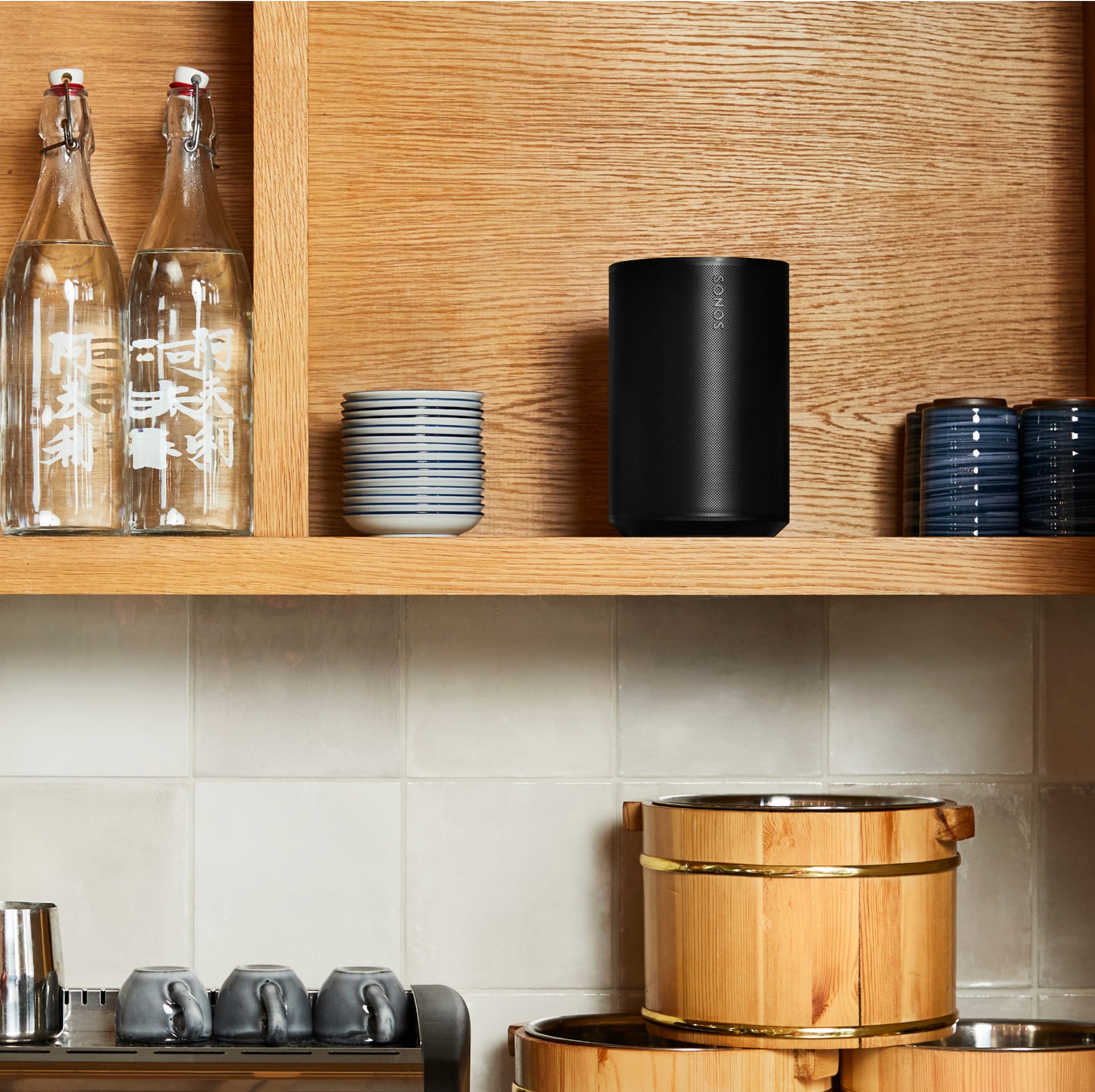 Era 100 black inside a cabinet