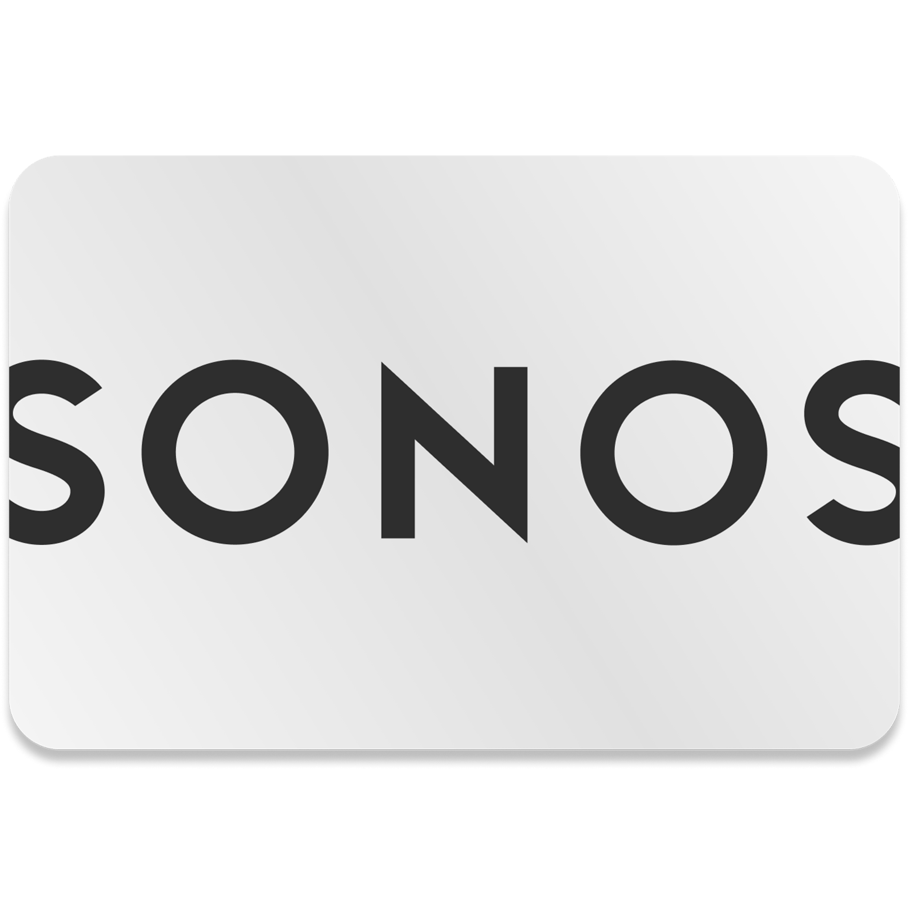 White Sonos gift card with black text