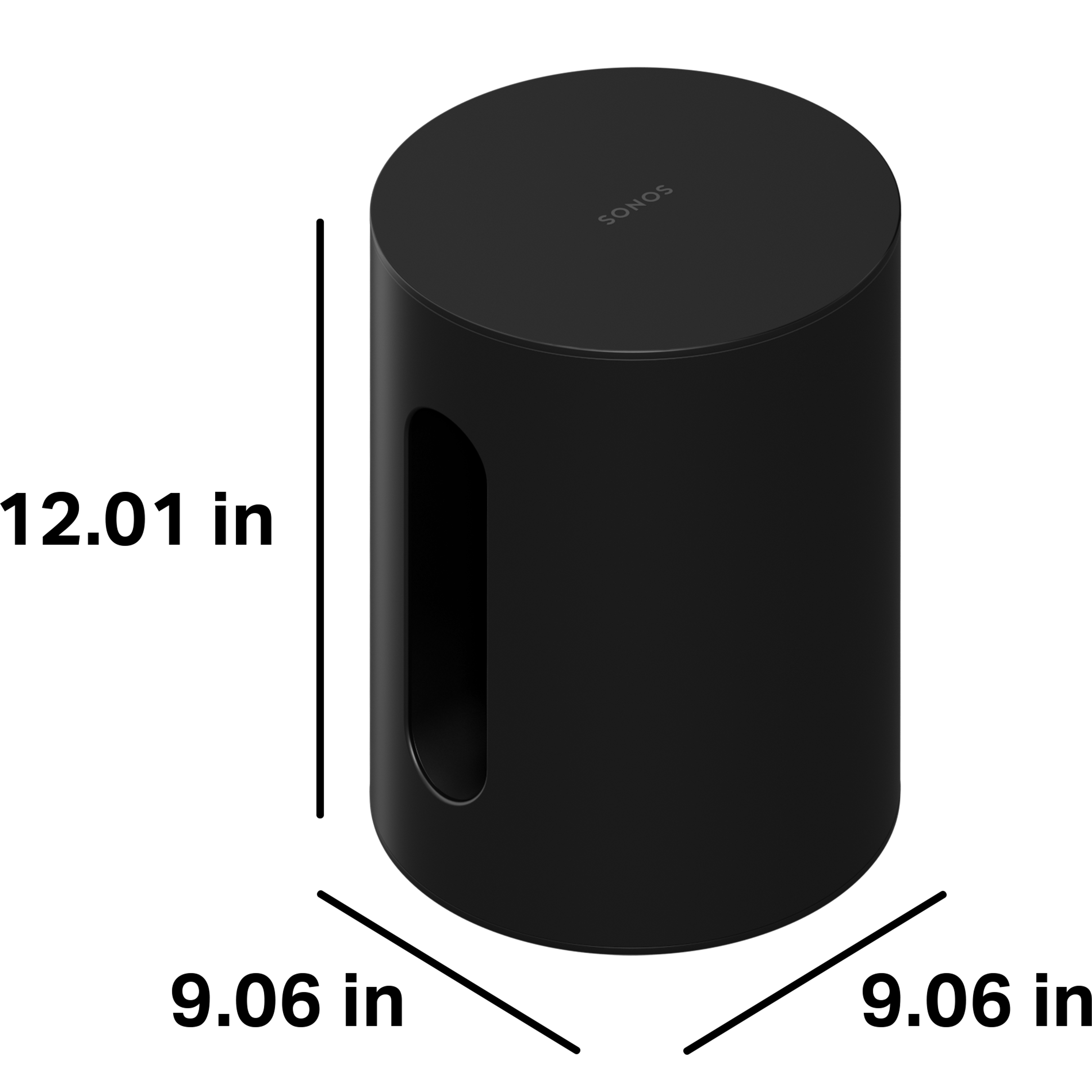 Sub Mini is 12.01 inches tall, with a 9.06 inch diameter