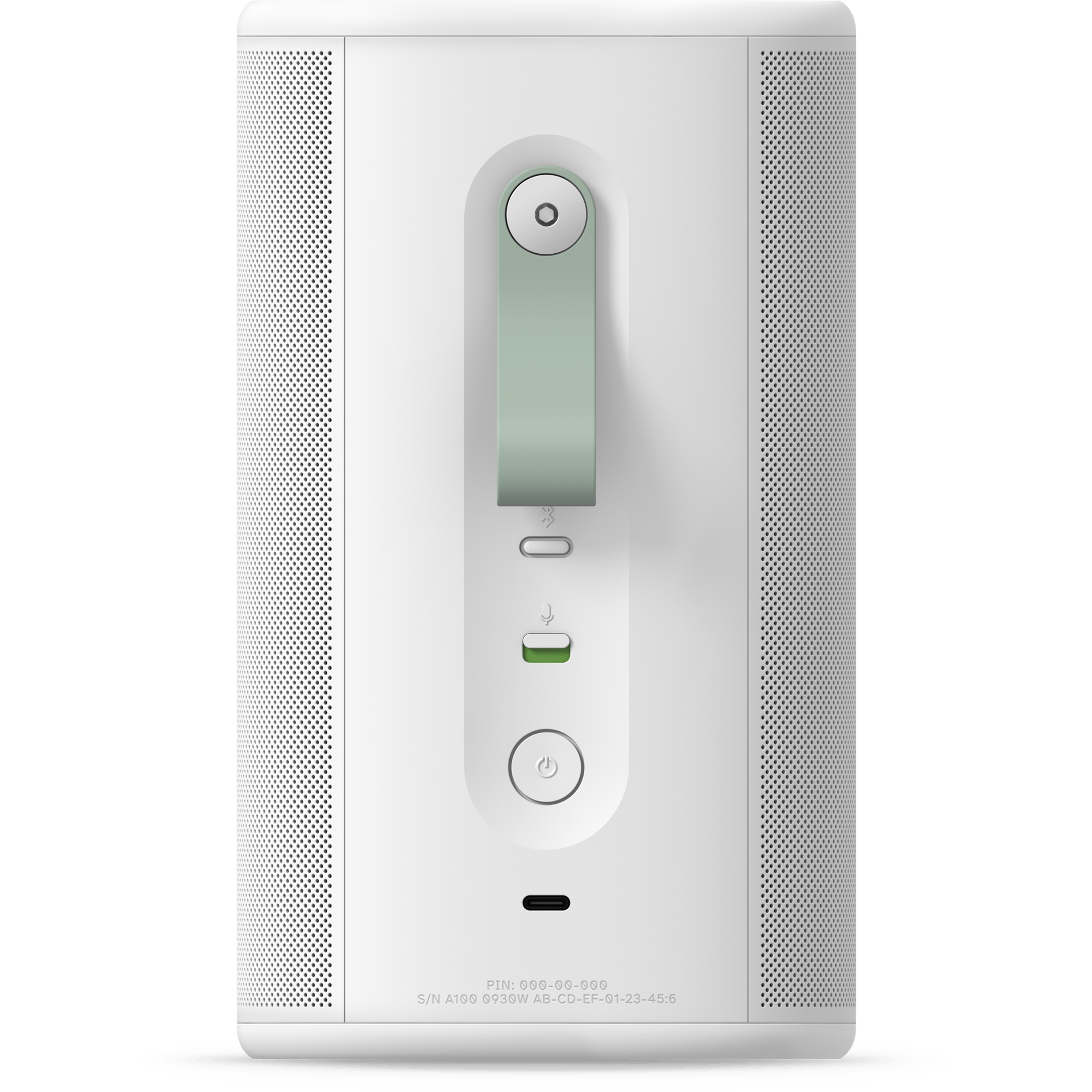 De achterkant van een witte Sonos Play