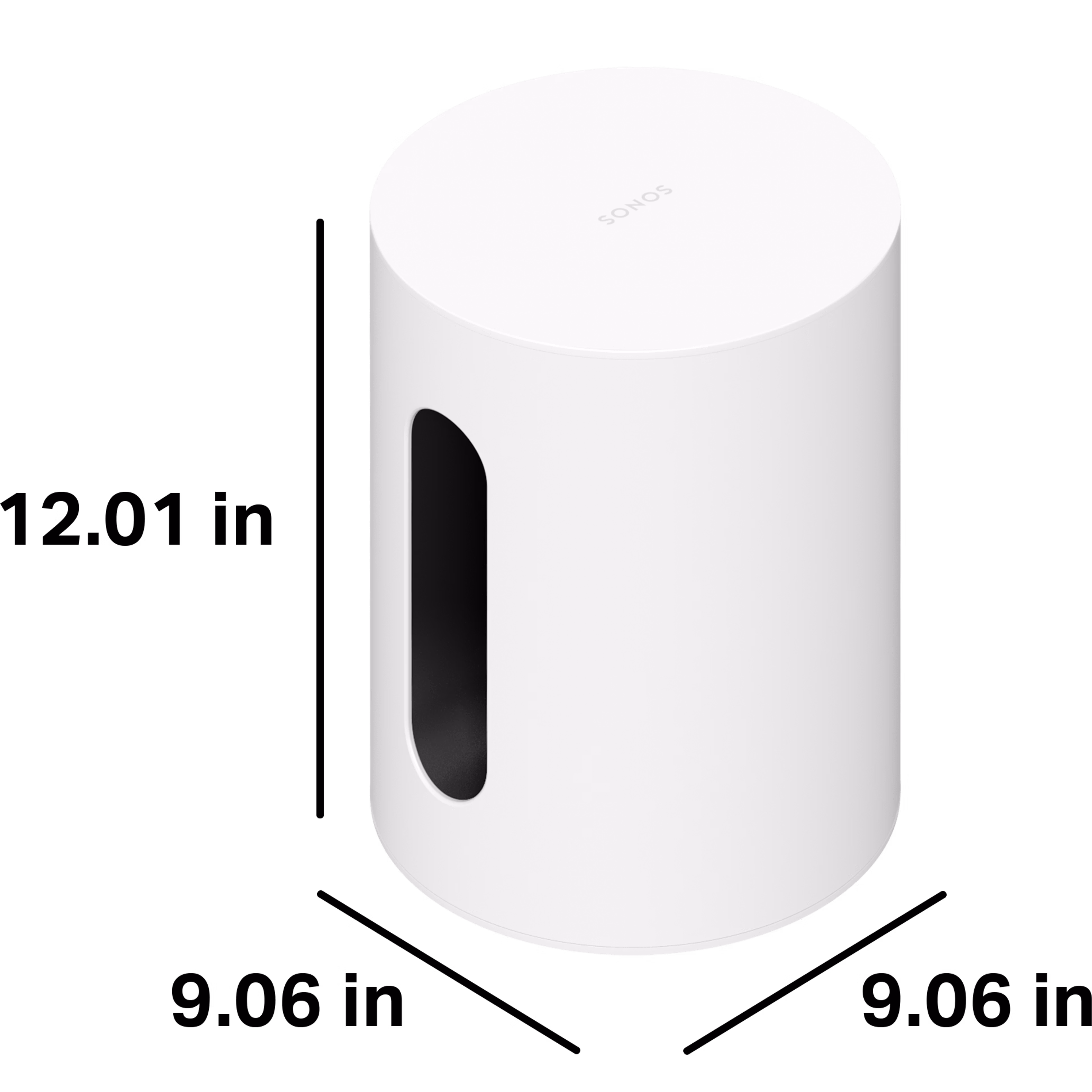 Sub Mini is 12.01 inches tall, with a 9.06 inch diameter