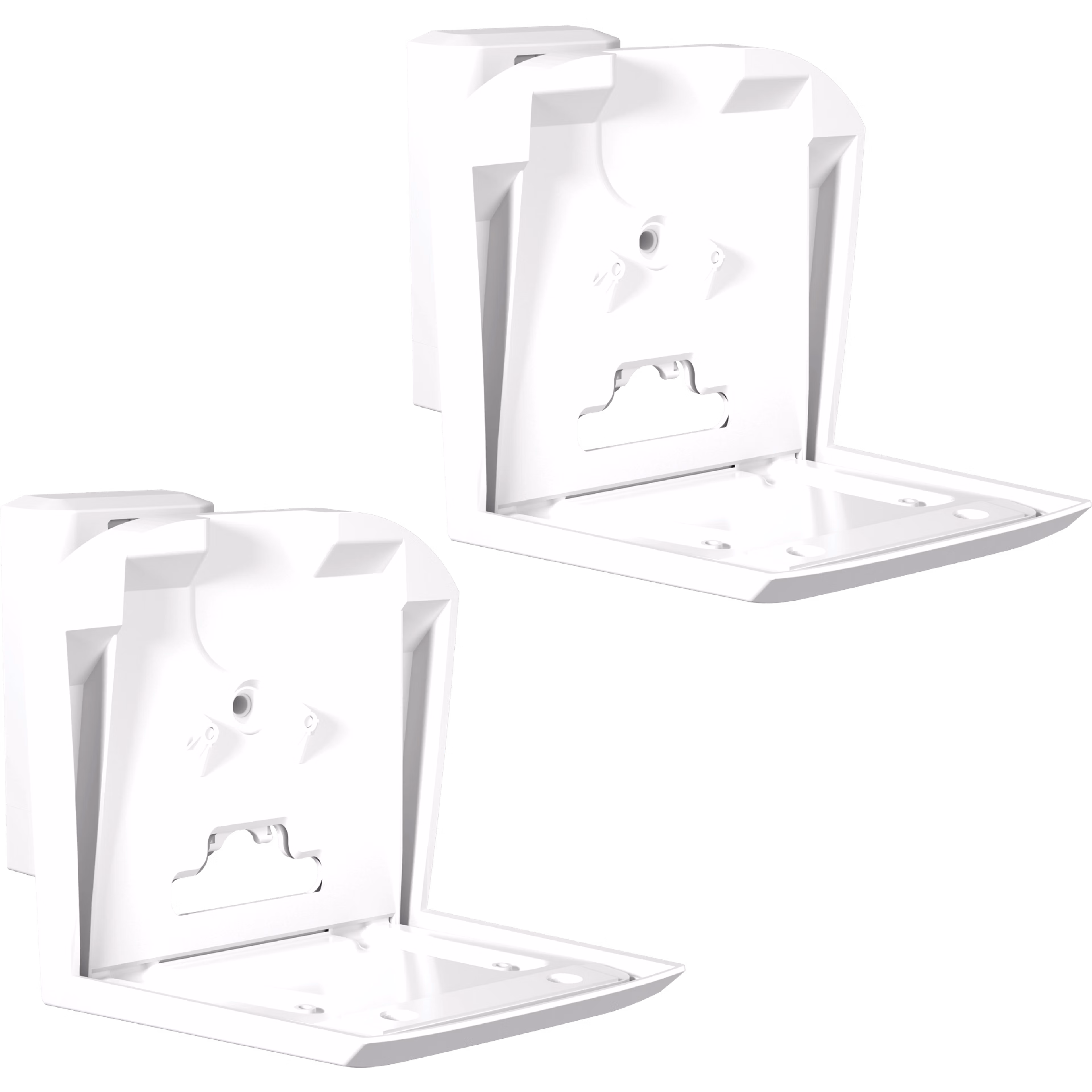 Bild mit zwei Sanus Wandhalterungen in Weiß für Sonos Era 300