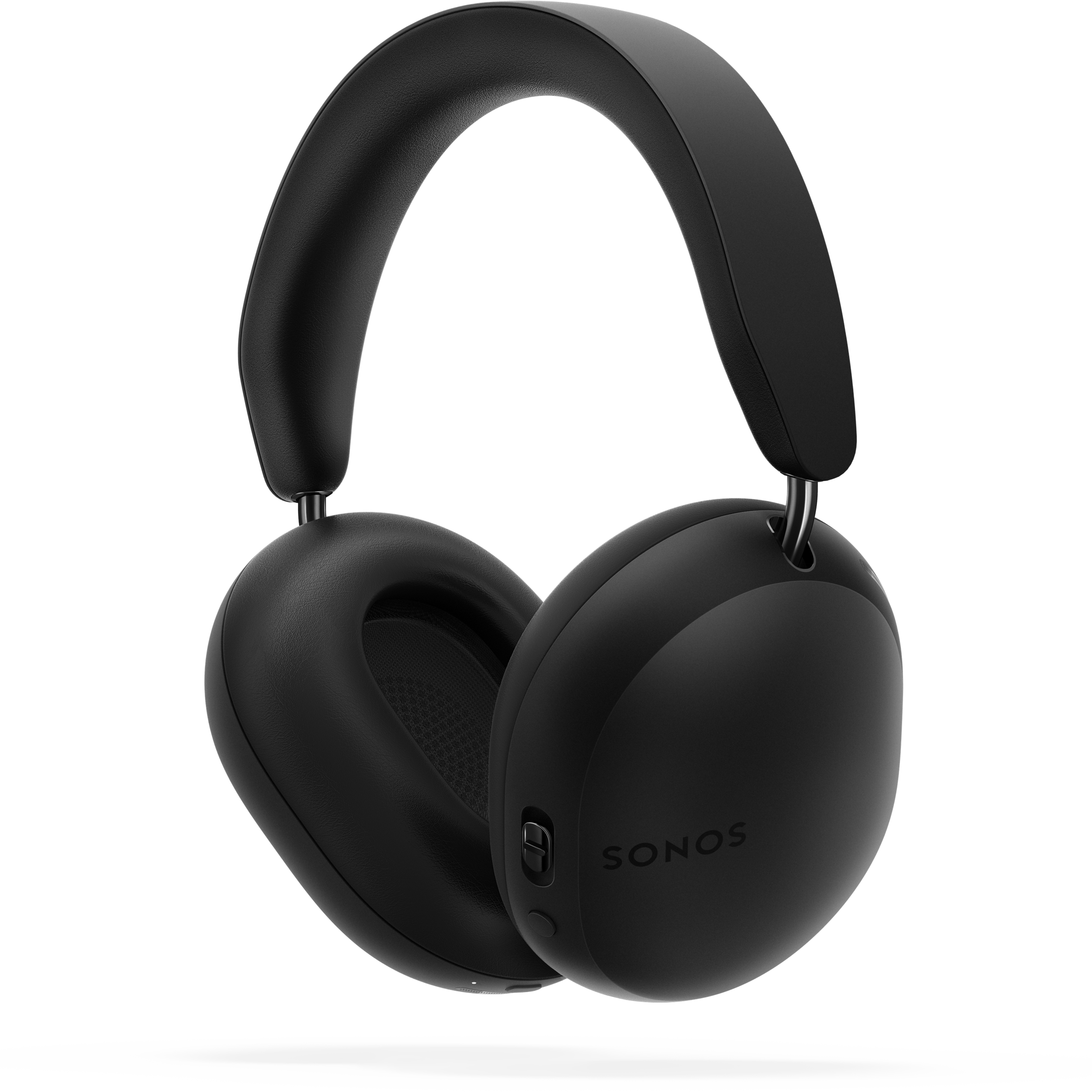Sonos Ace koptelefoon in zwart, van achteren gezien, 45 graden gekanteld, boven schaduw