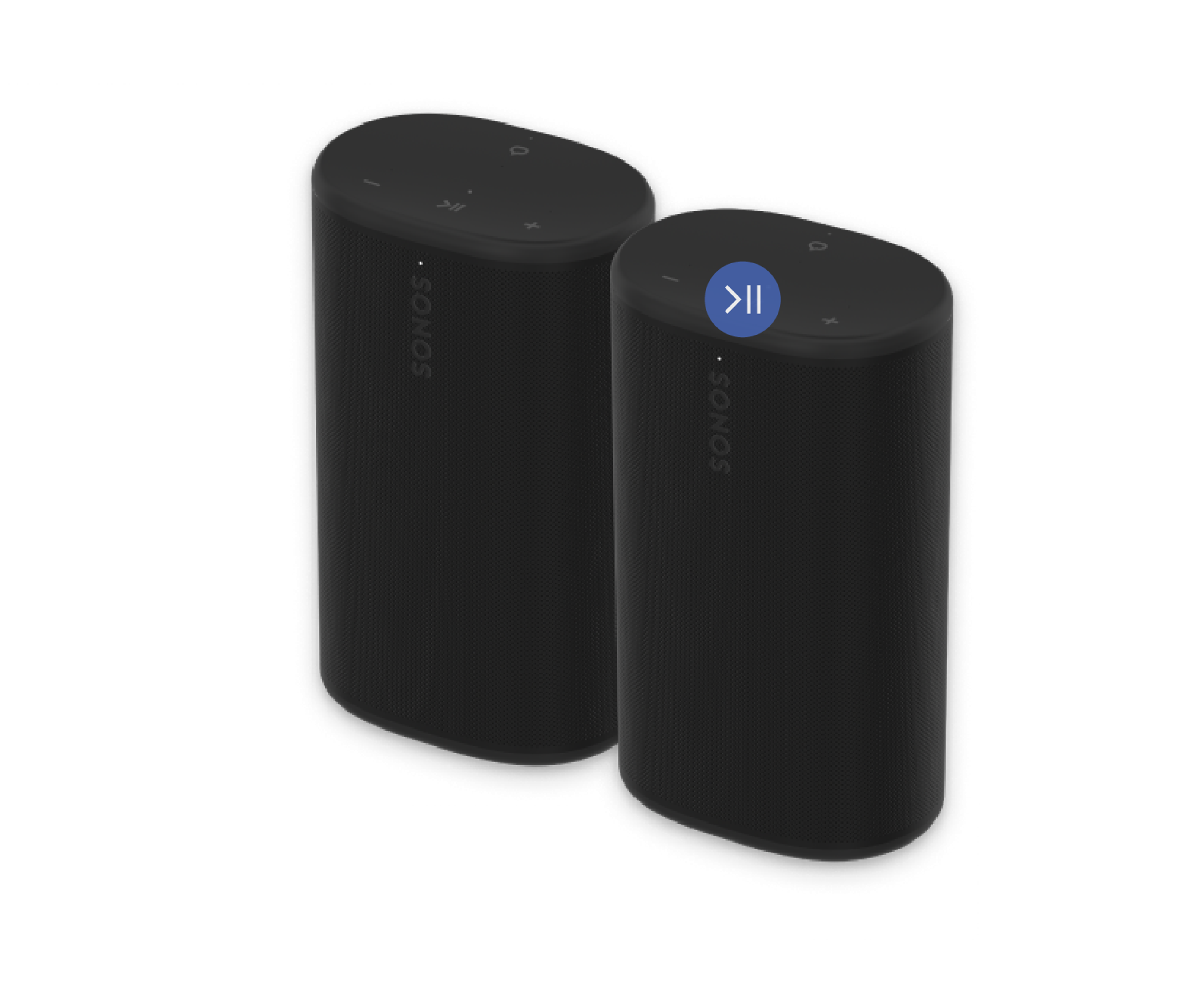 Press and hold the play/pause button to group multiple Sonos products together