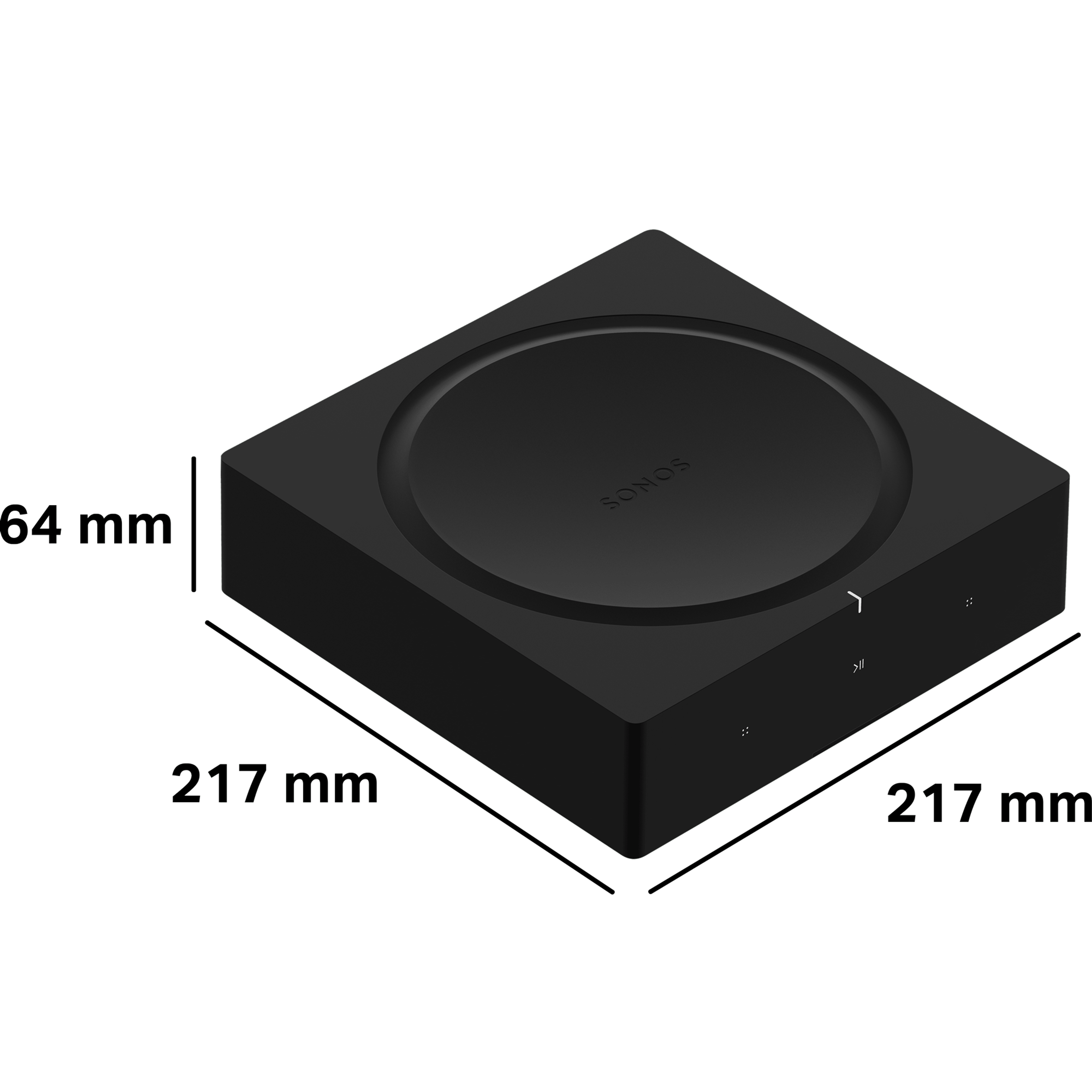 Sonos Amp高64 mm,深217 mm,宽217 mm