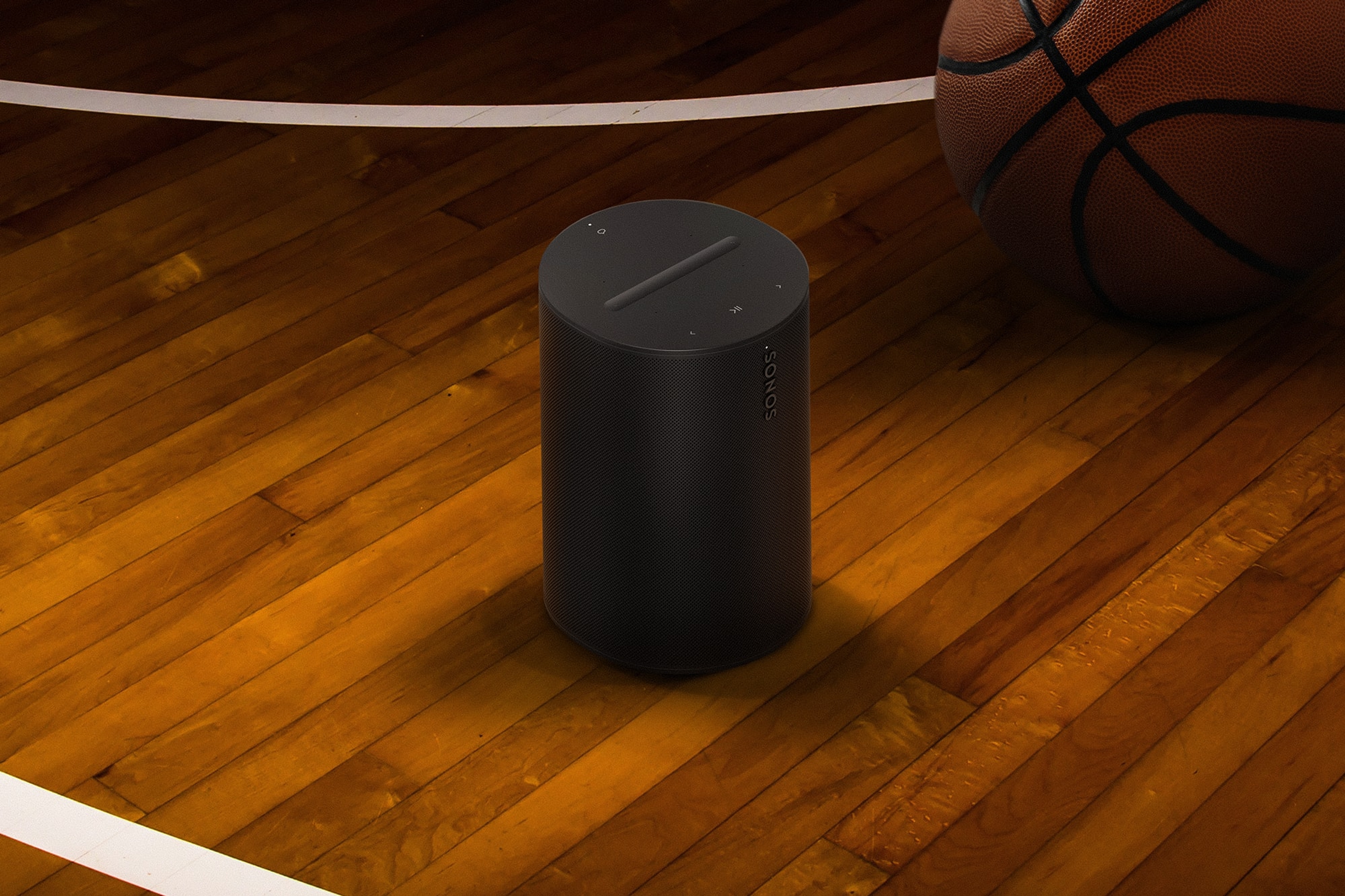 Black Era 100 next to a basketball on a basketball court