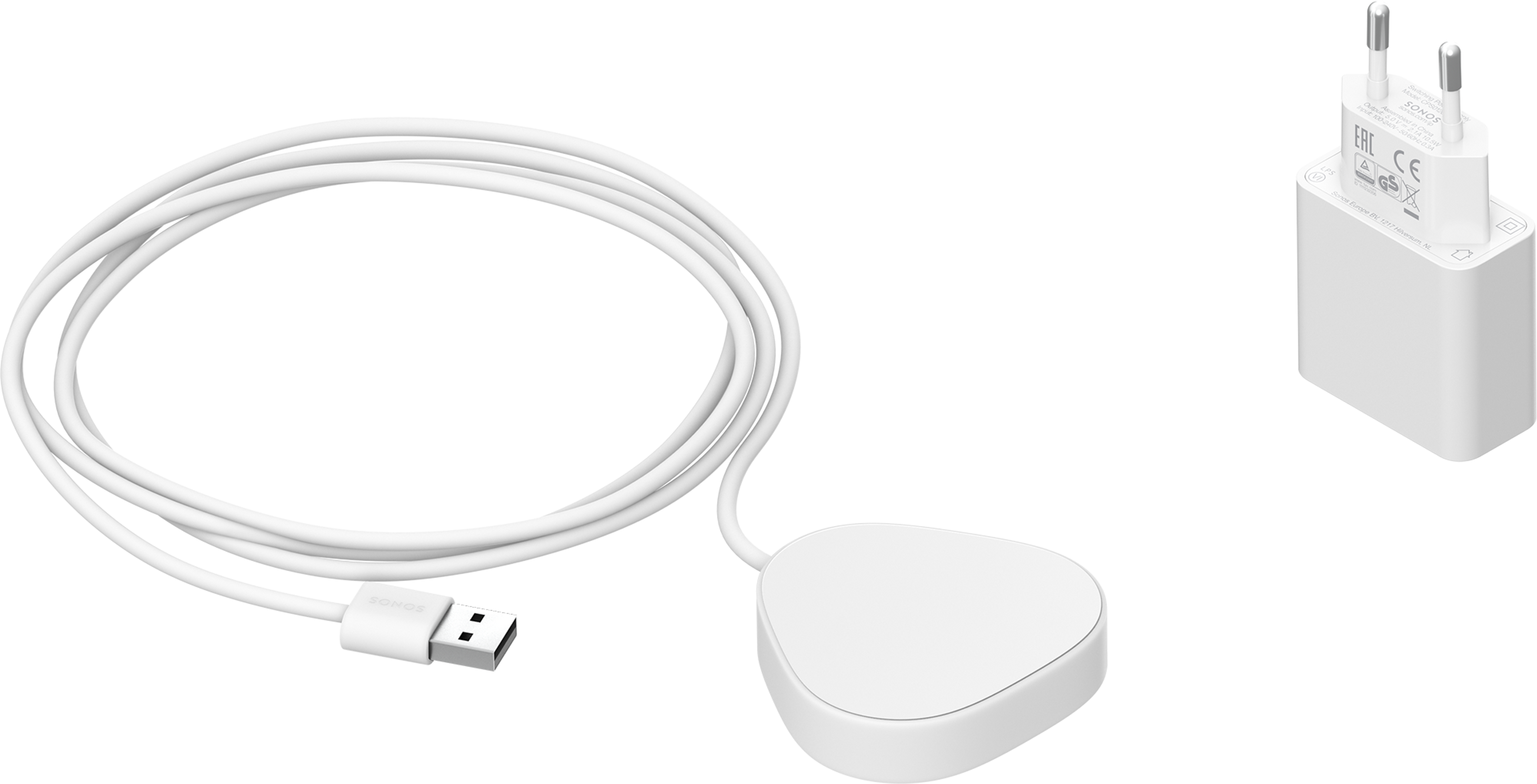 Chargeur sans fil pour le Sonos Roam en blanc