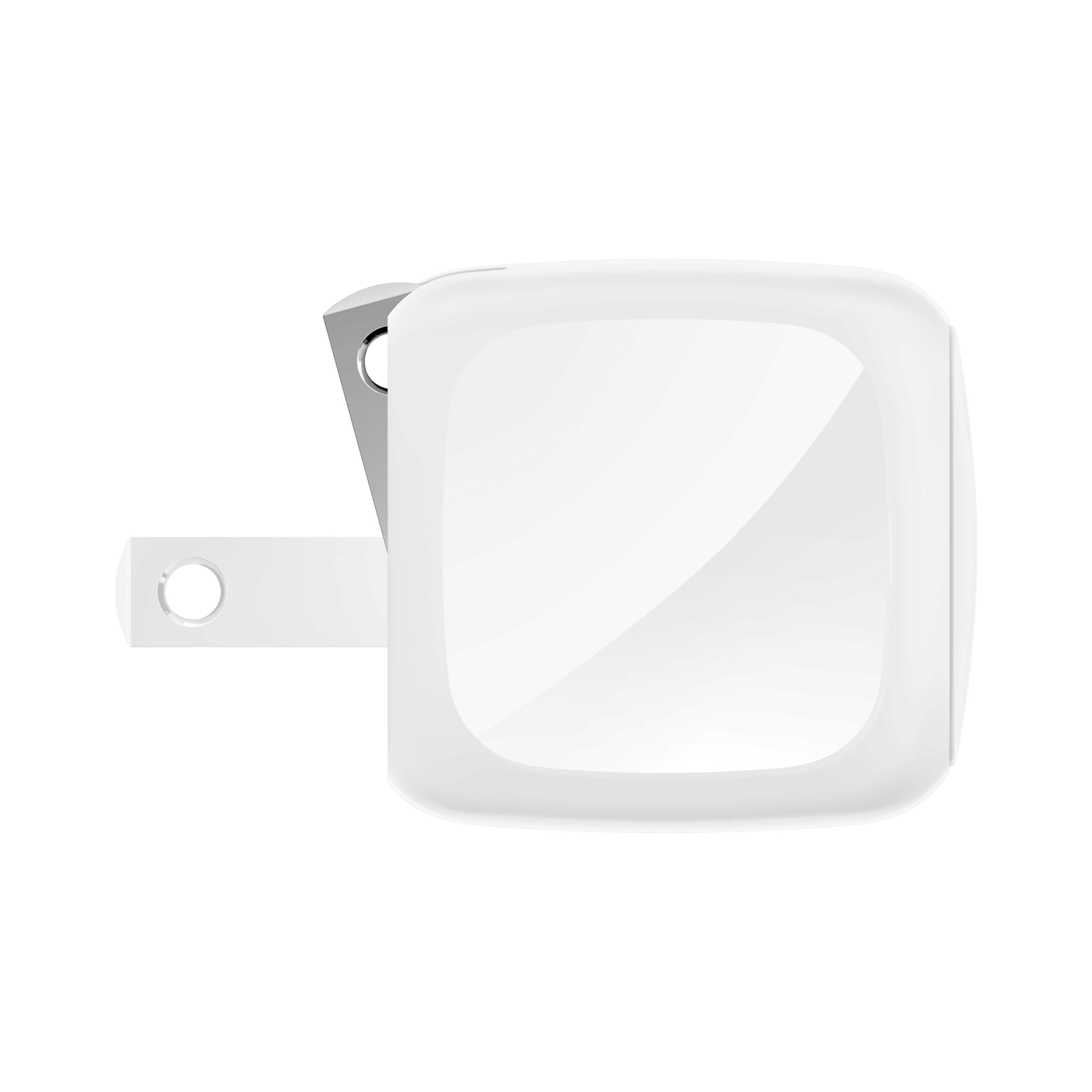 Side view of the white Belkin 20w USB-C power adapter