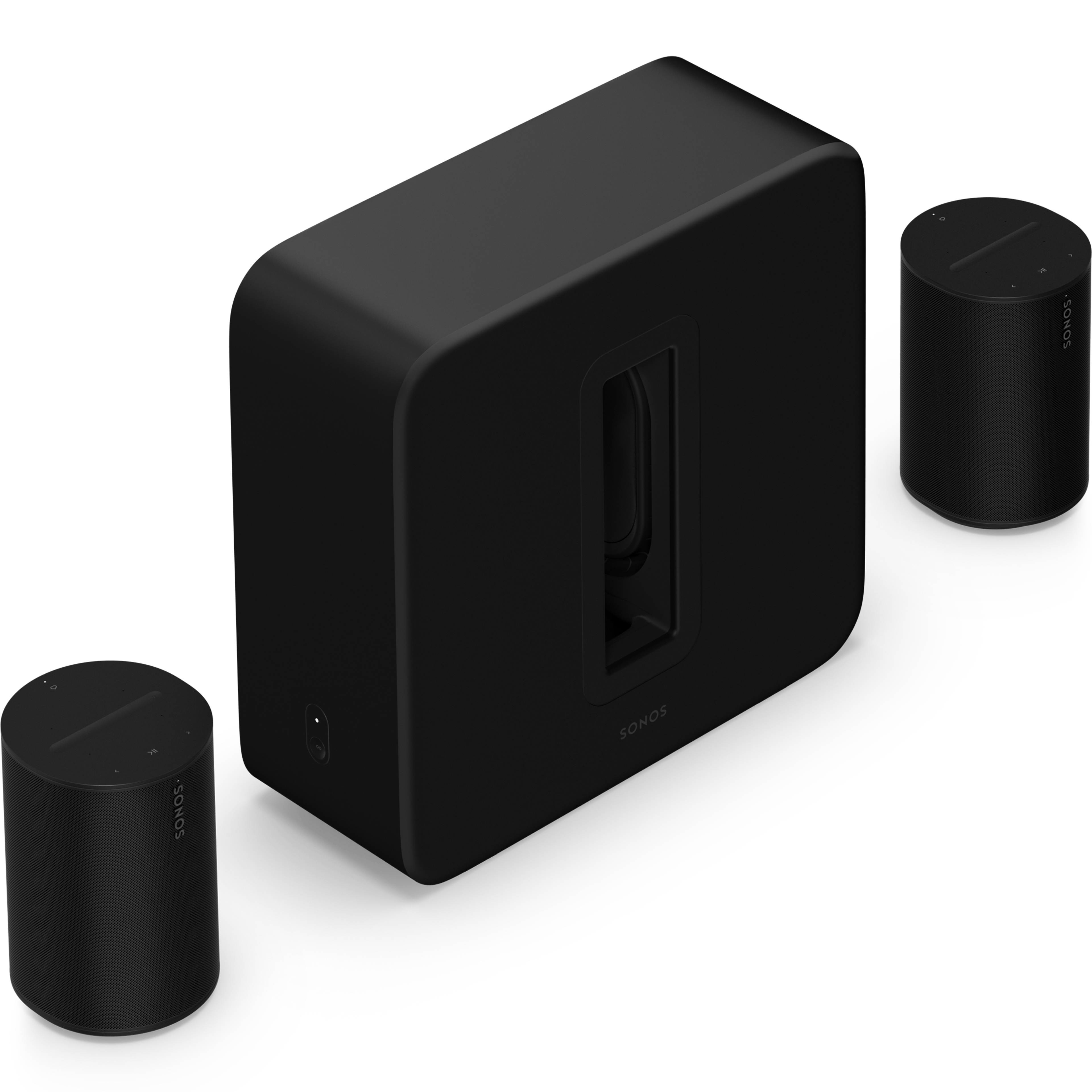 Pack Sonos Sub 4 noir et paire d'enceintes Sonos Era 100 noires