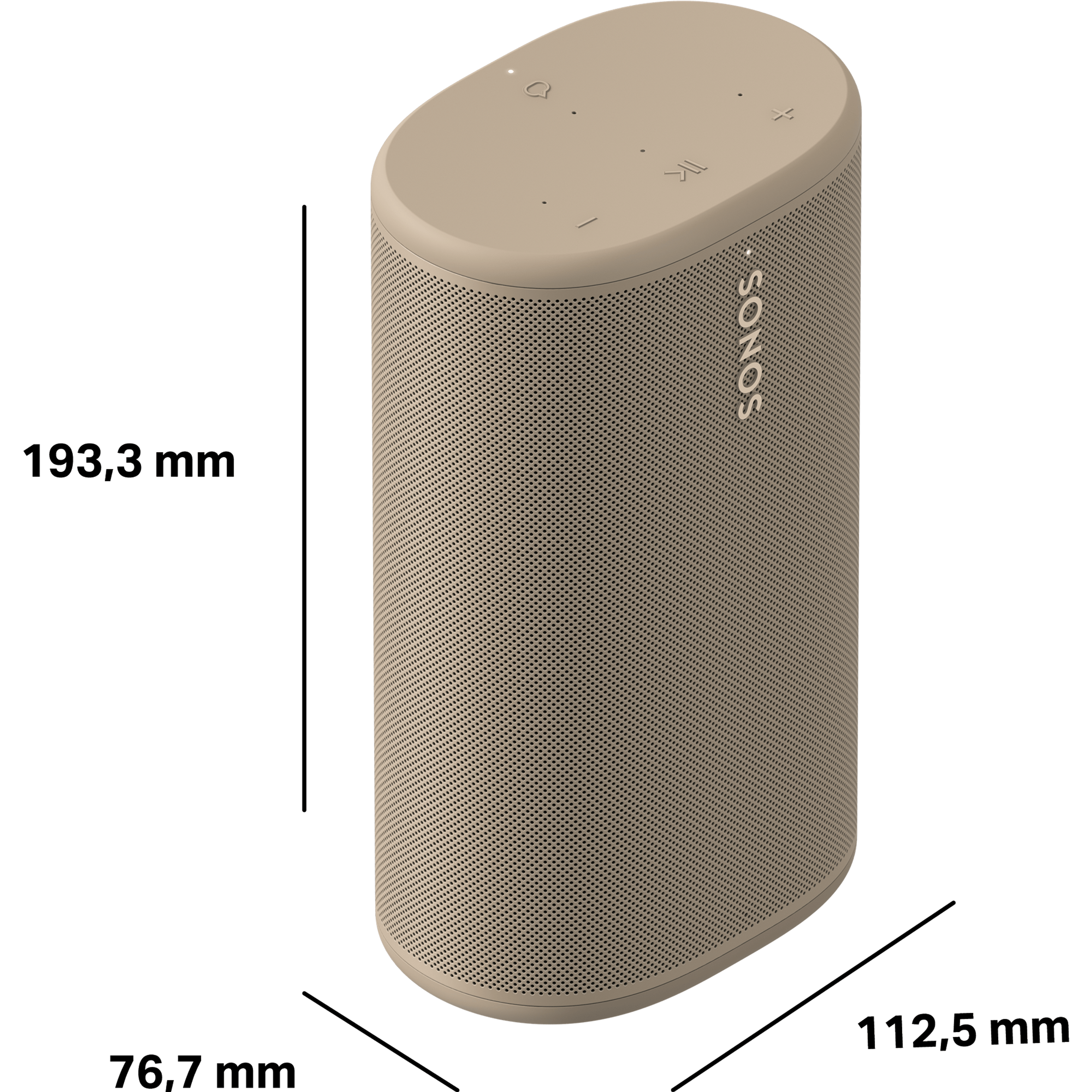 Le Sonos Play mesure 193,3 mm de haut, 76,7 mm de profondeur et 112,5 mm de large
