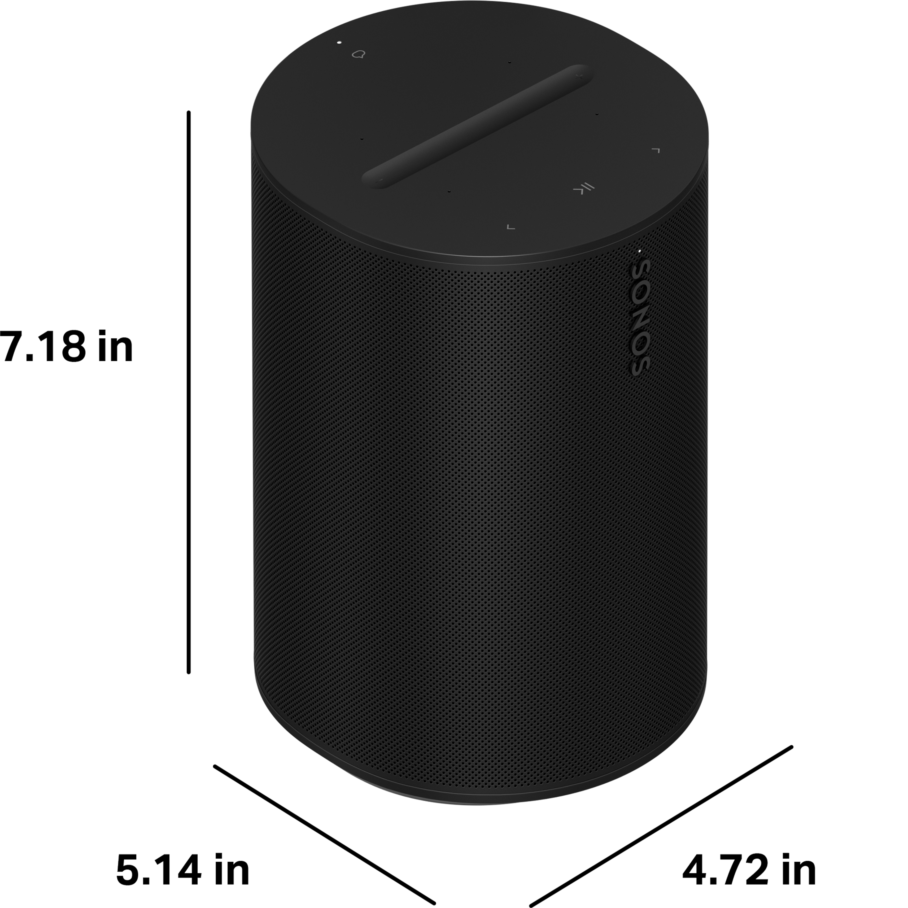 Era 100, dimensiones, 7.18" de alto, 4.72" de ancho, 5.14" de profundidad