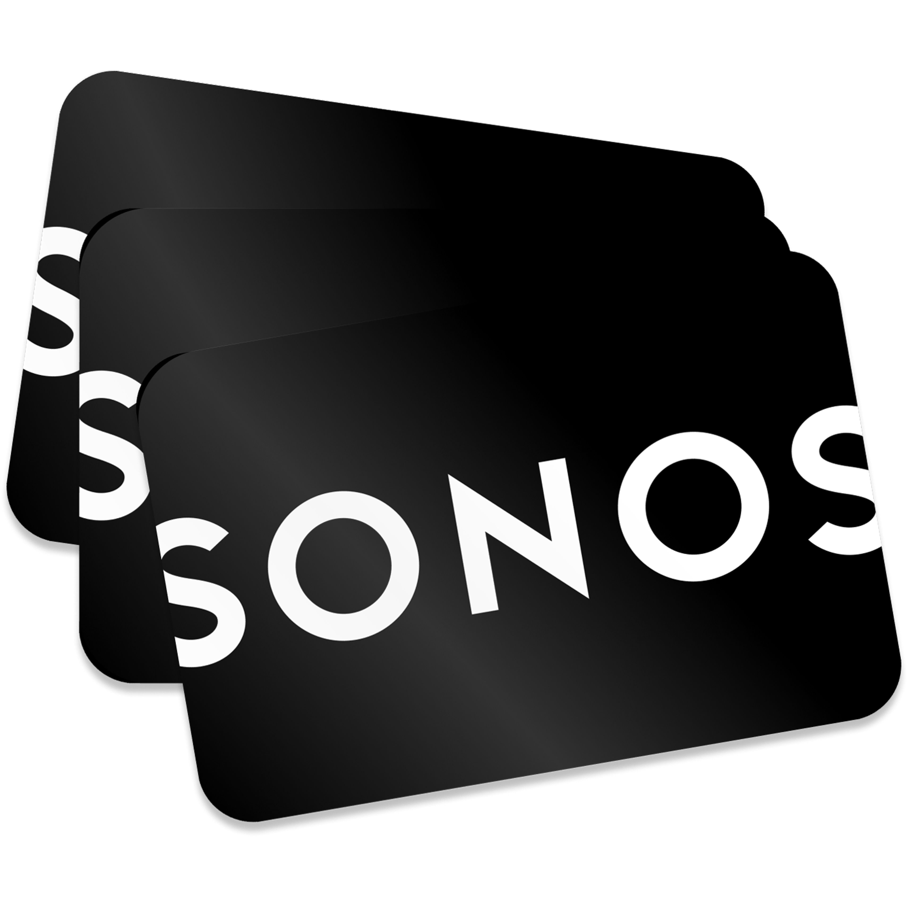 Stack of black Sonos gift cards