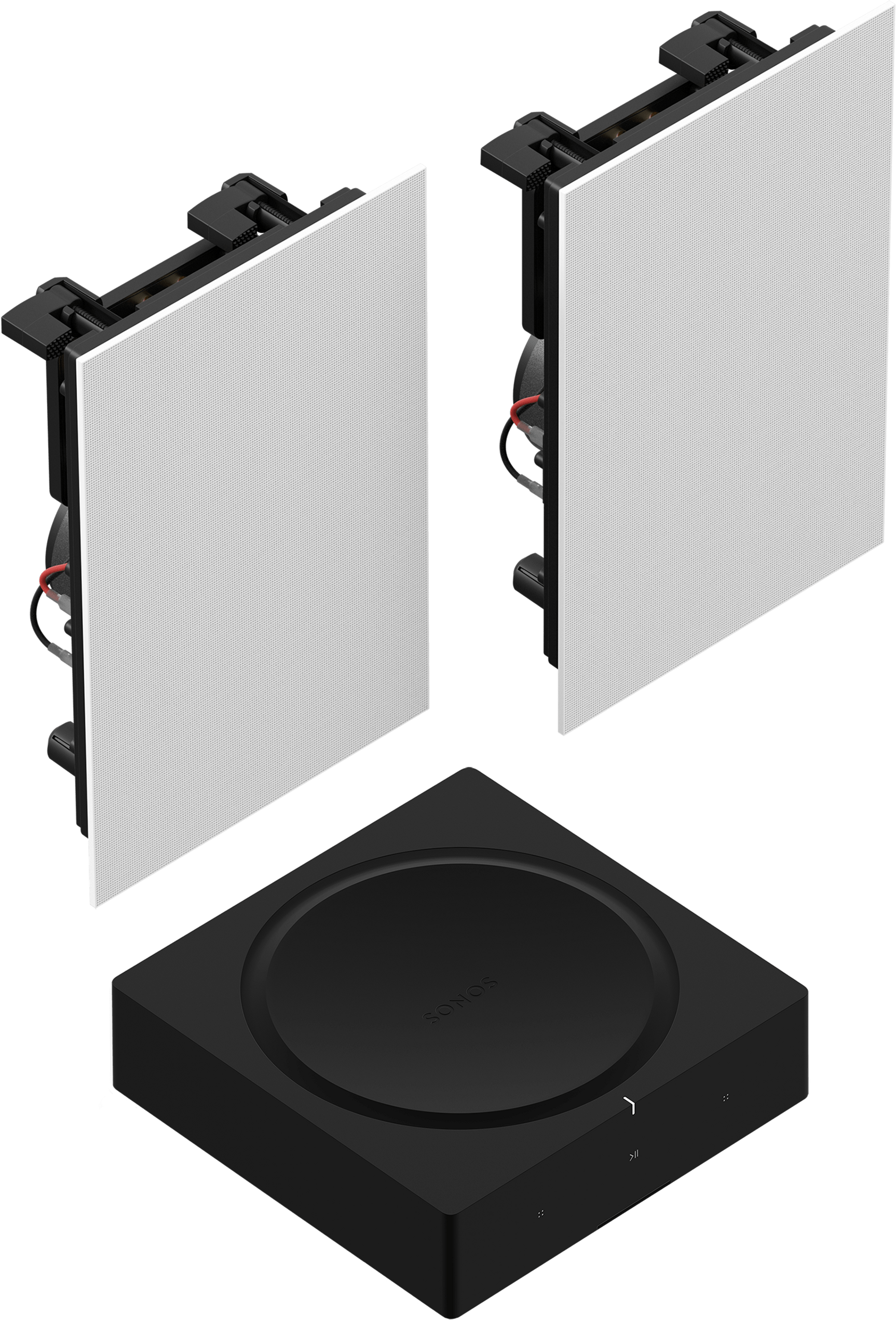 Amp with In-Wall Speakers Set