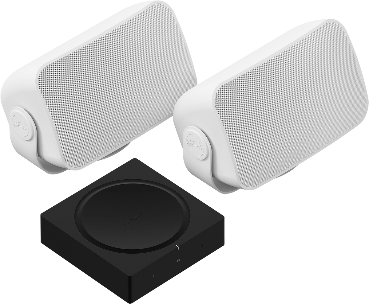 Weatherproof Outdoor Speaker Set and Amp Sonos