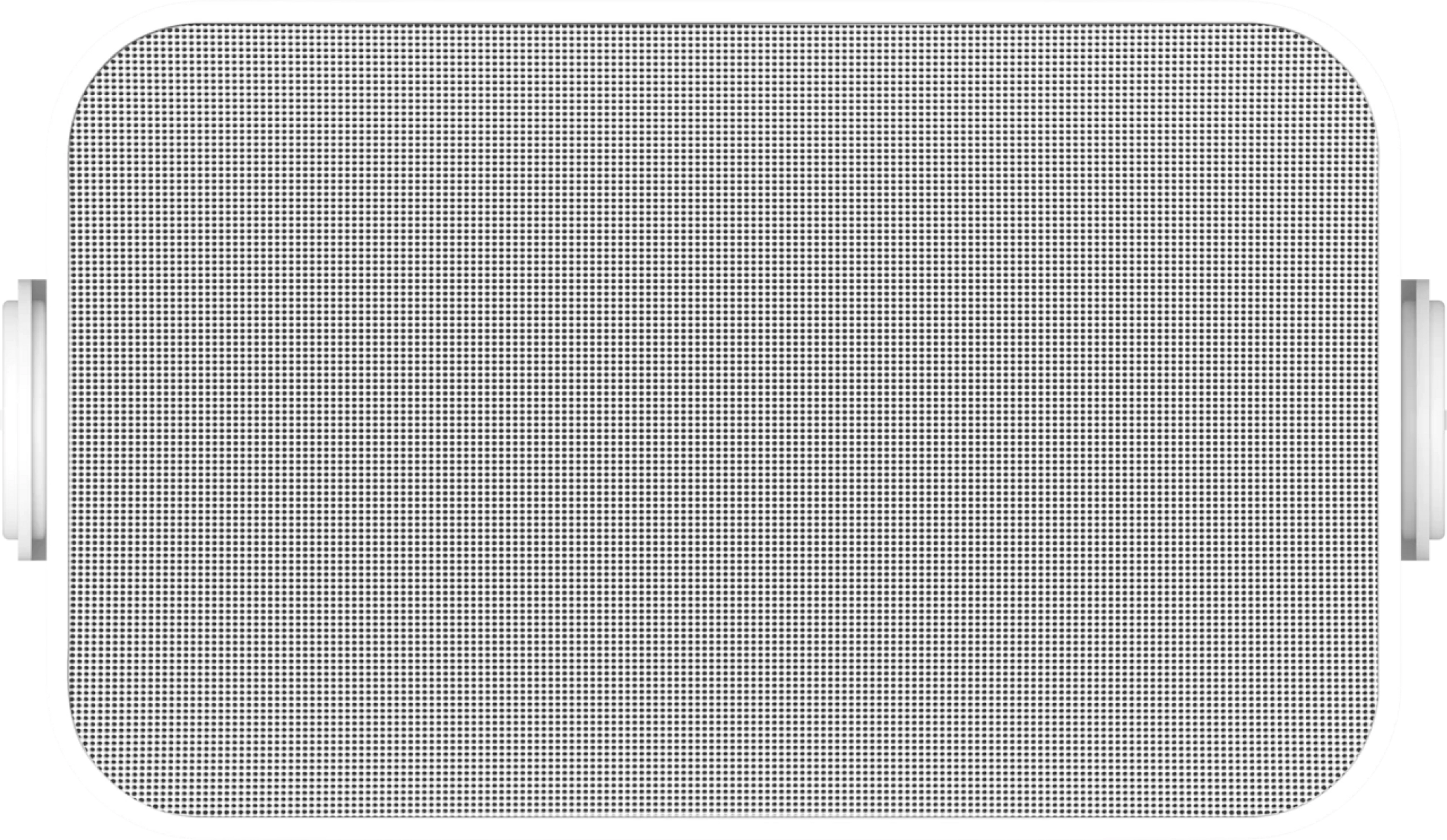Front view of the white outdoor speaker grille
