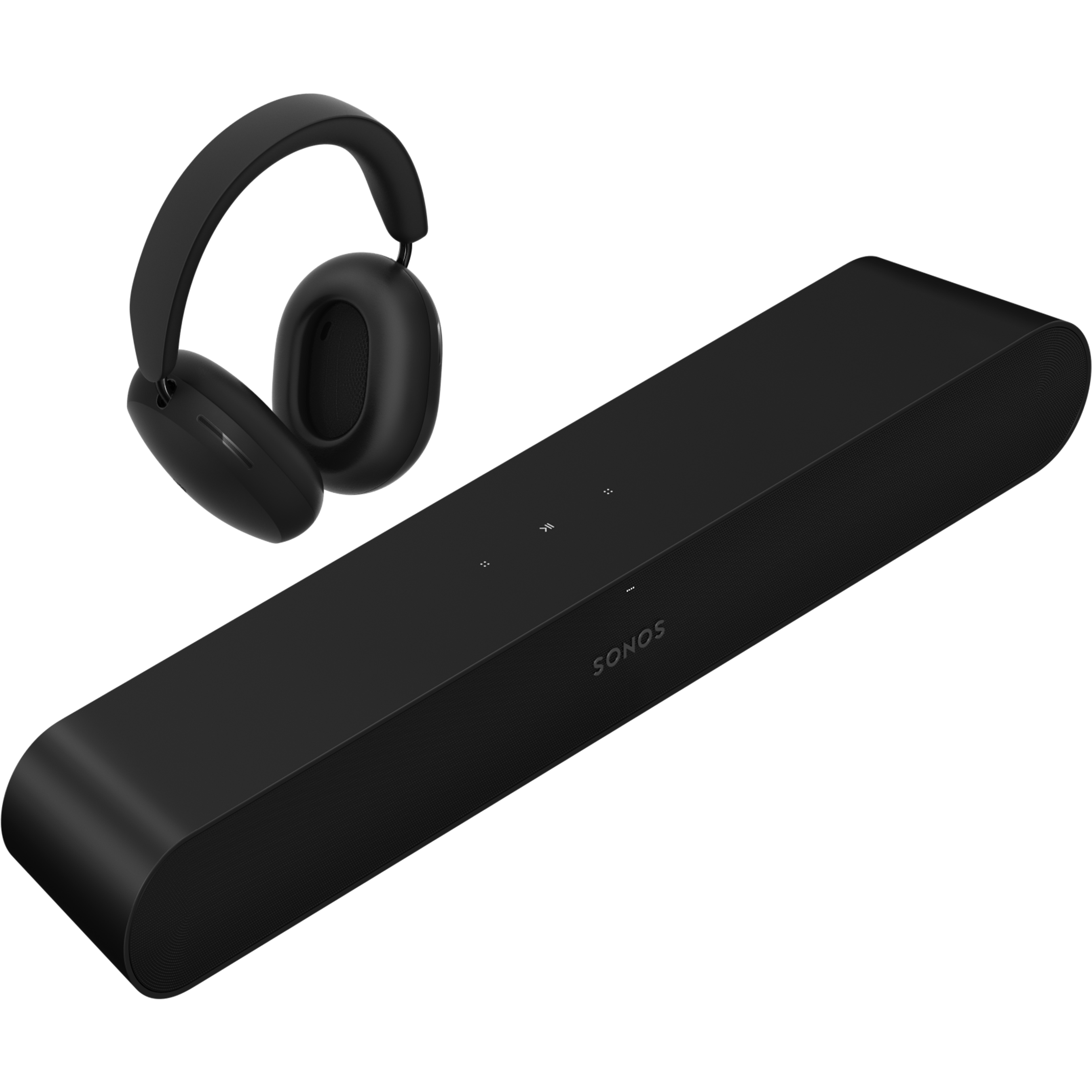 Black Sonos Ace headphones with a black Ray