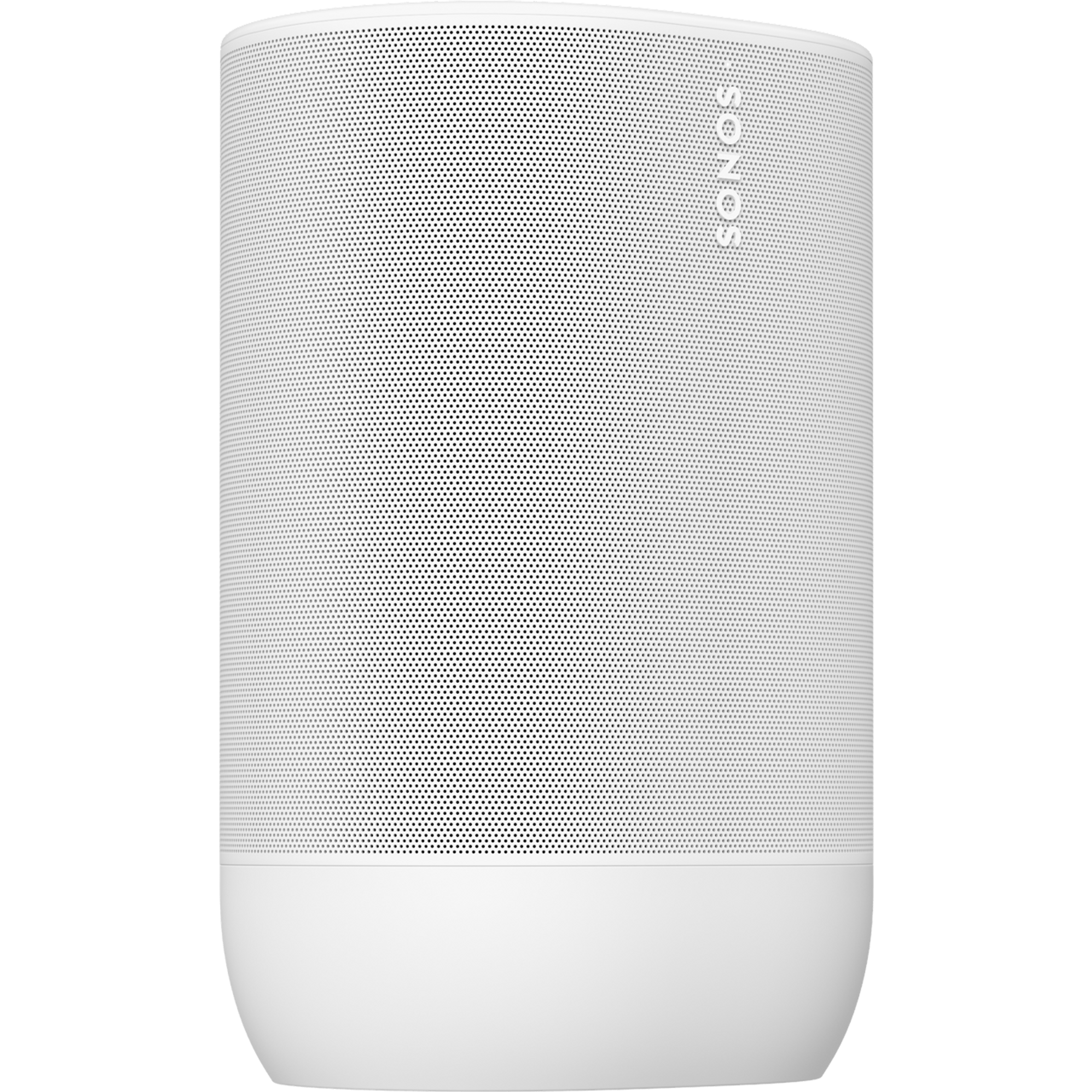 Front view of a white Sonos Move 2 turned slightly to the side