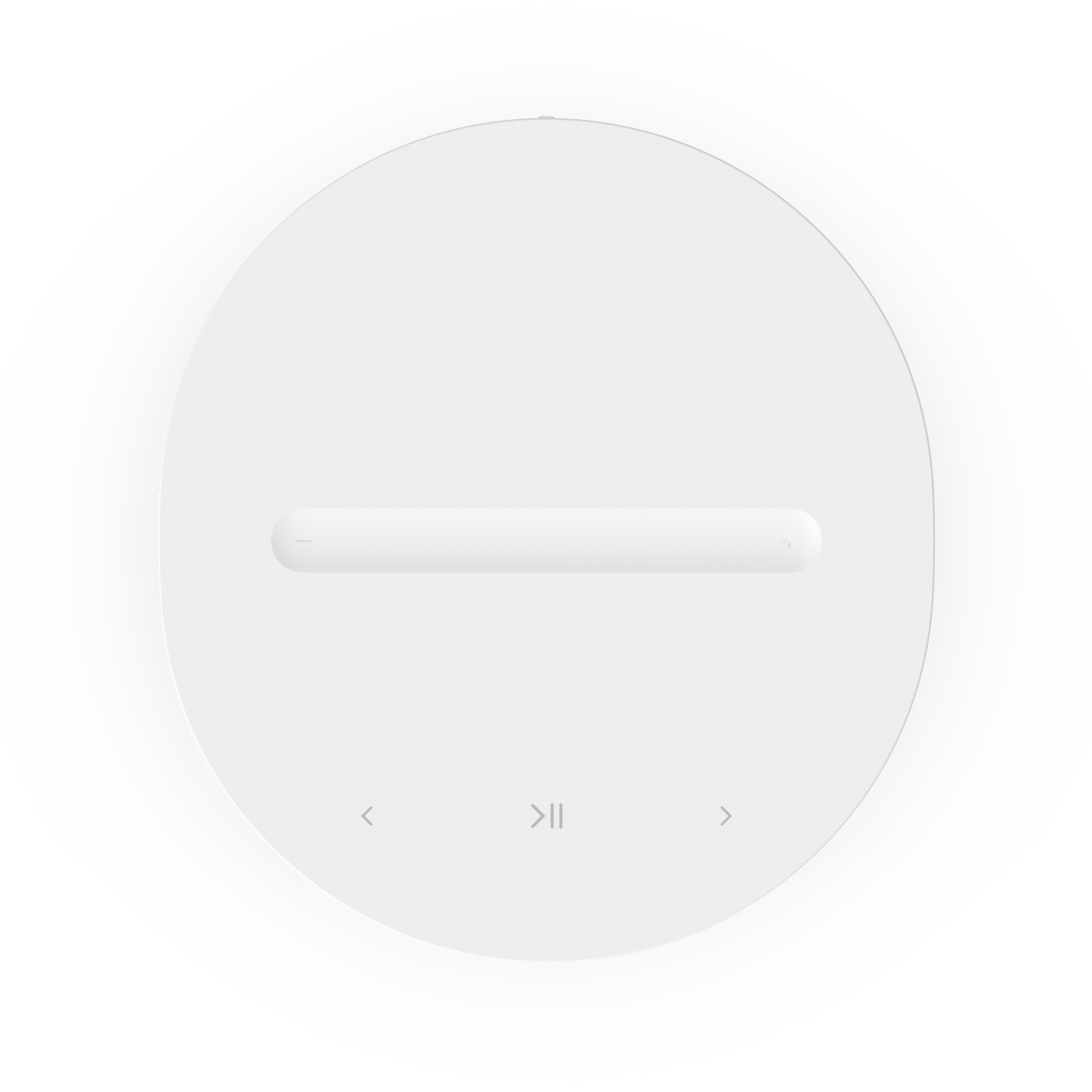 Vue du dessus et de l’interface tactile d’un Sonos Era 100 SL blanc